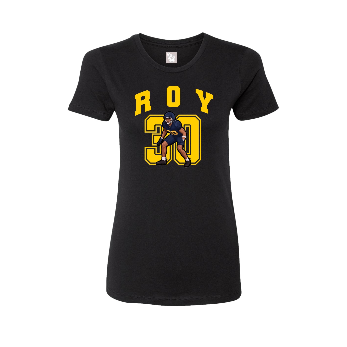 Fitted Women's Tee — Number in Black