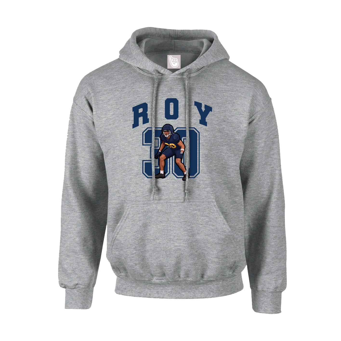 Youth Hoodie — Number in Grey