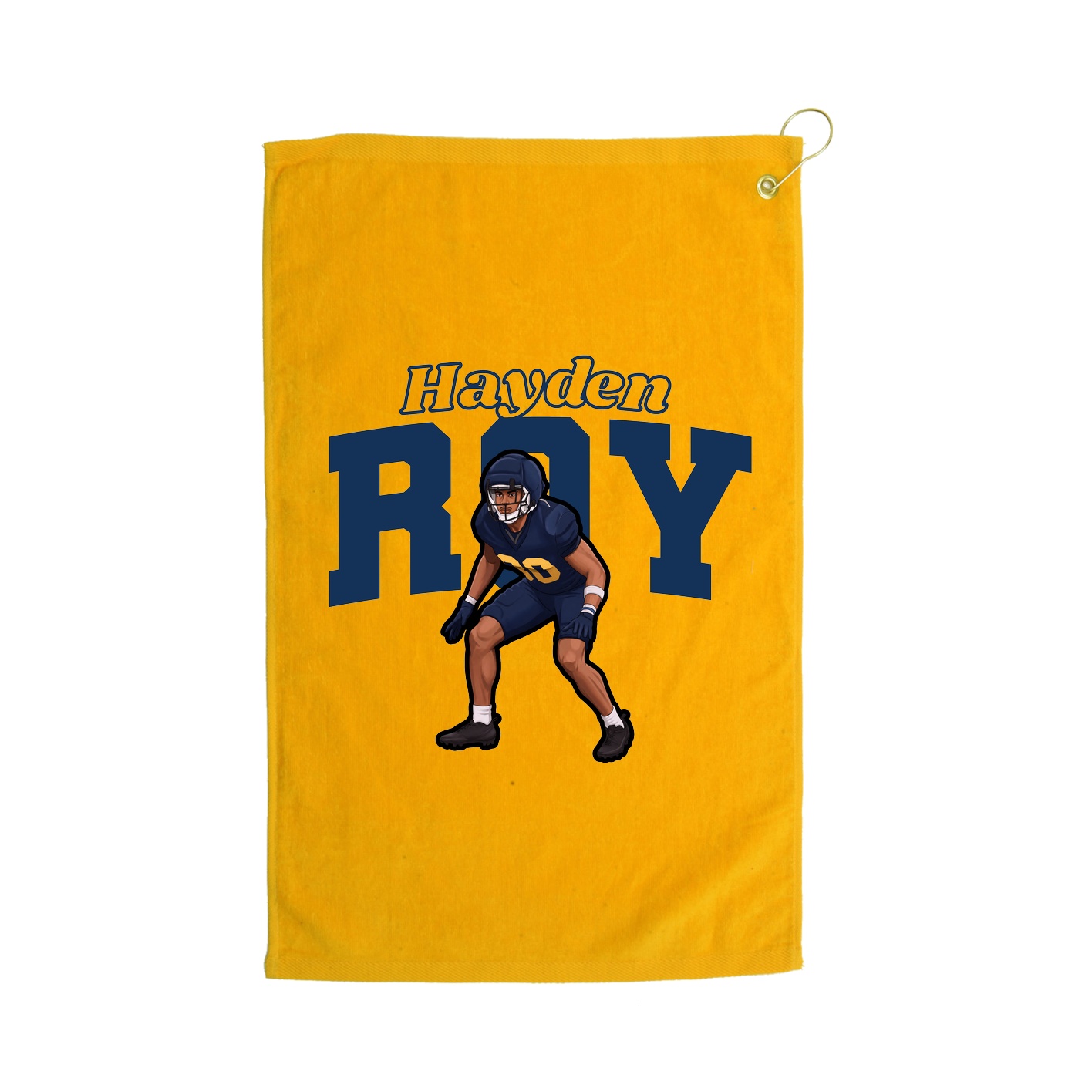 Golf Towel — Name Arch in Gold