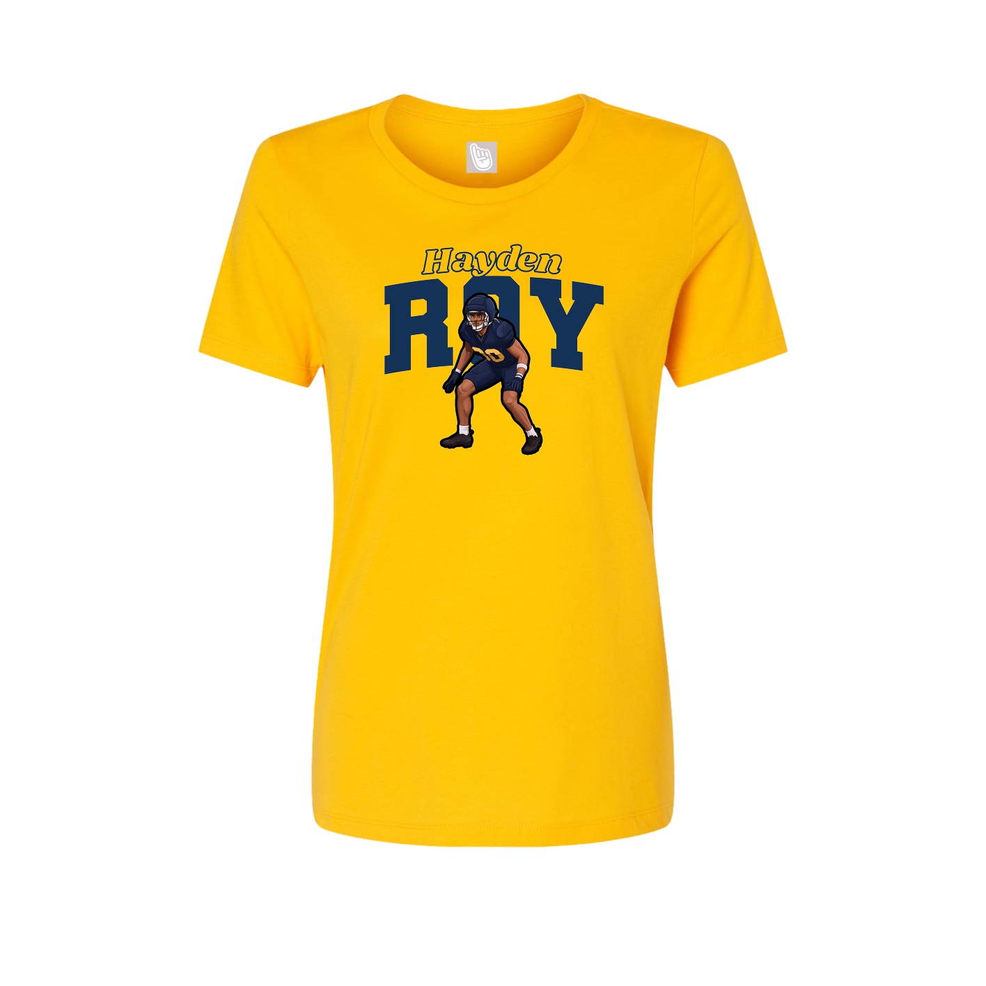 Fitted Women's Tee — Name Arch in Gold
