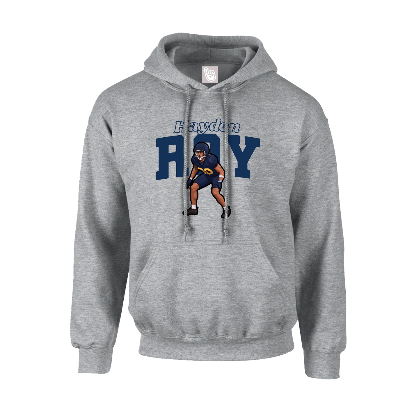 Hoodie — Name Arch in Grey