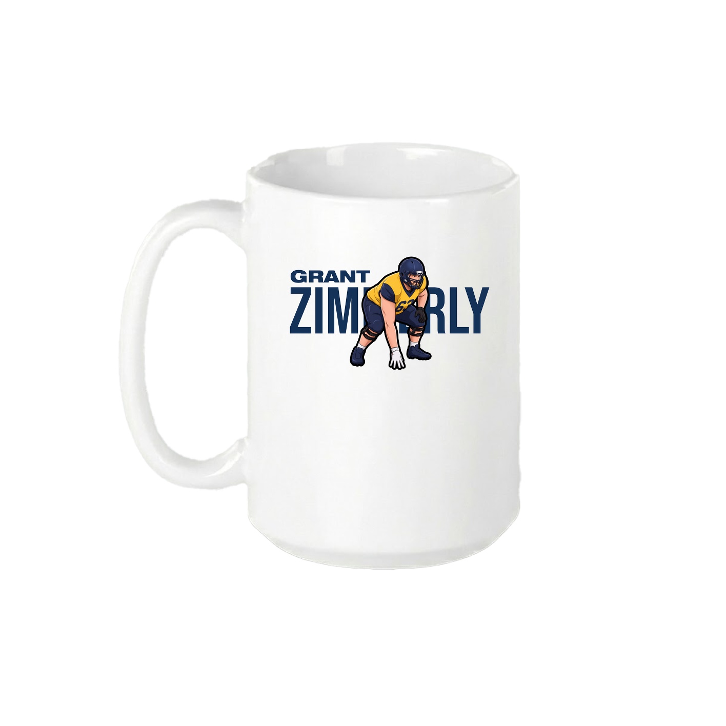 15oz Coffee Mug — Player Name in White