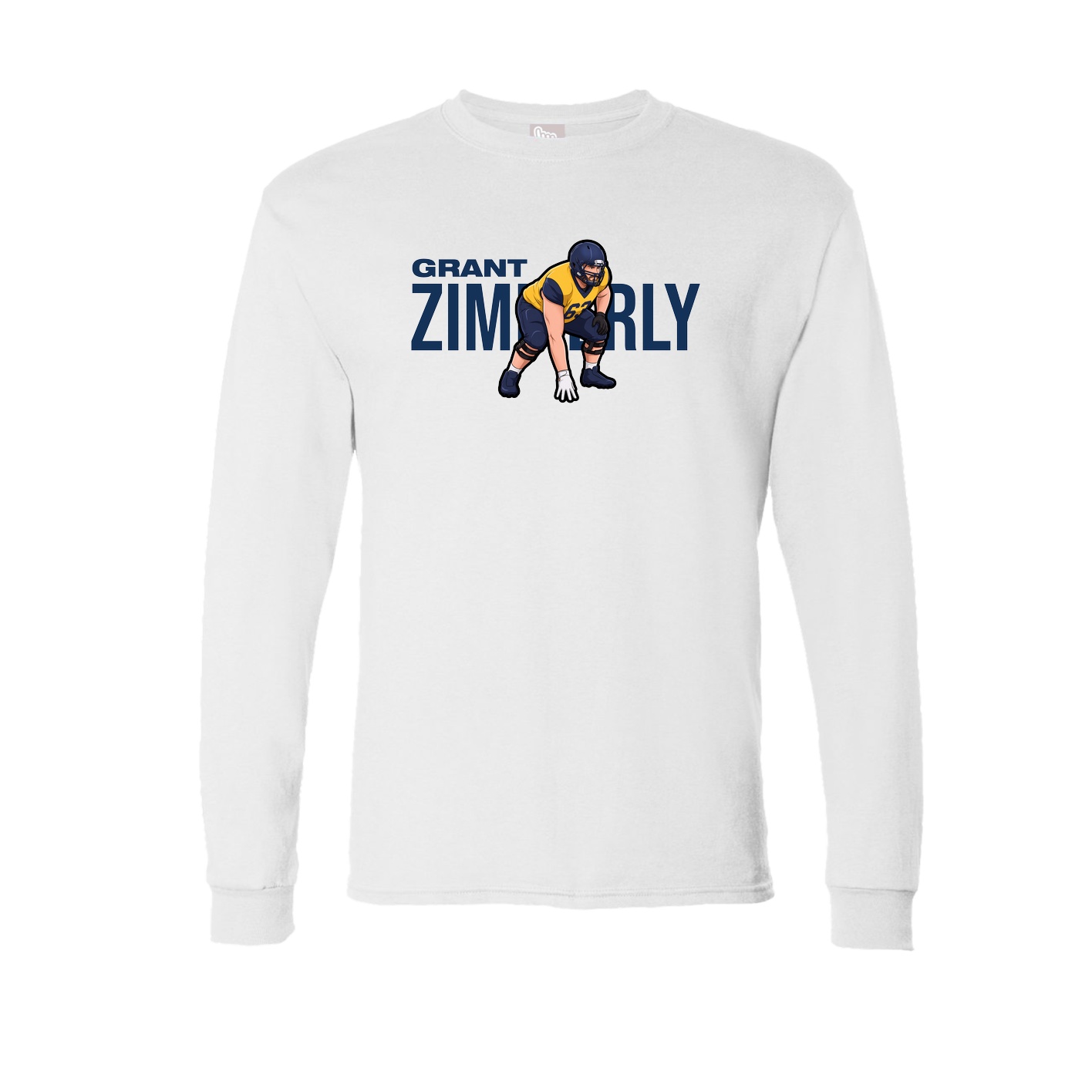 Long Sleeve Tee — Player Name in White