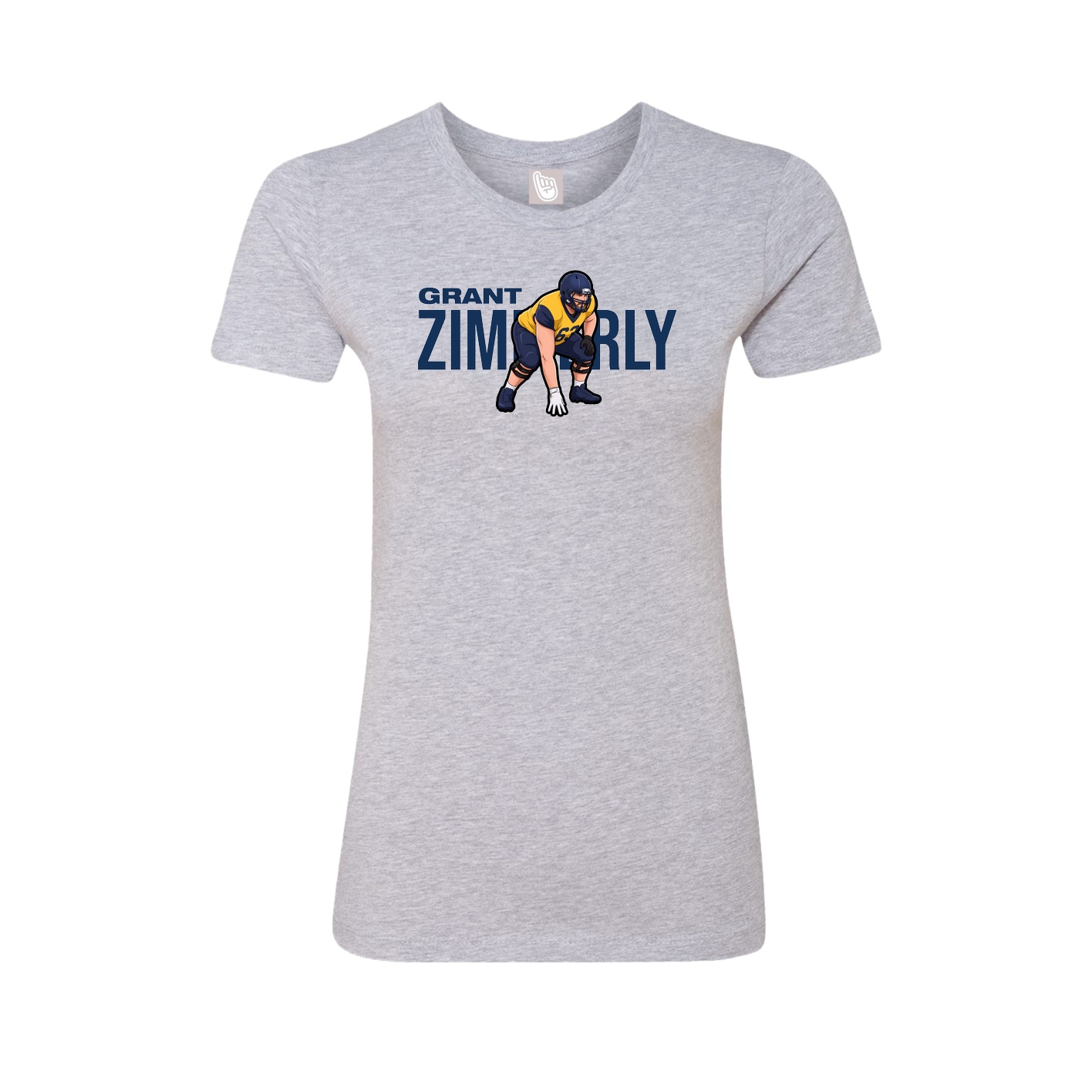 Fitted Women's Tee — Player Name in Grey