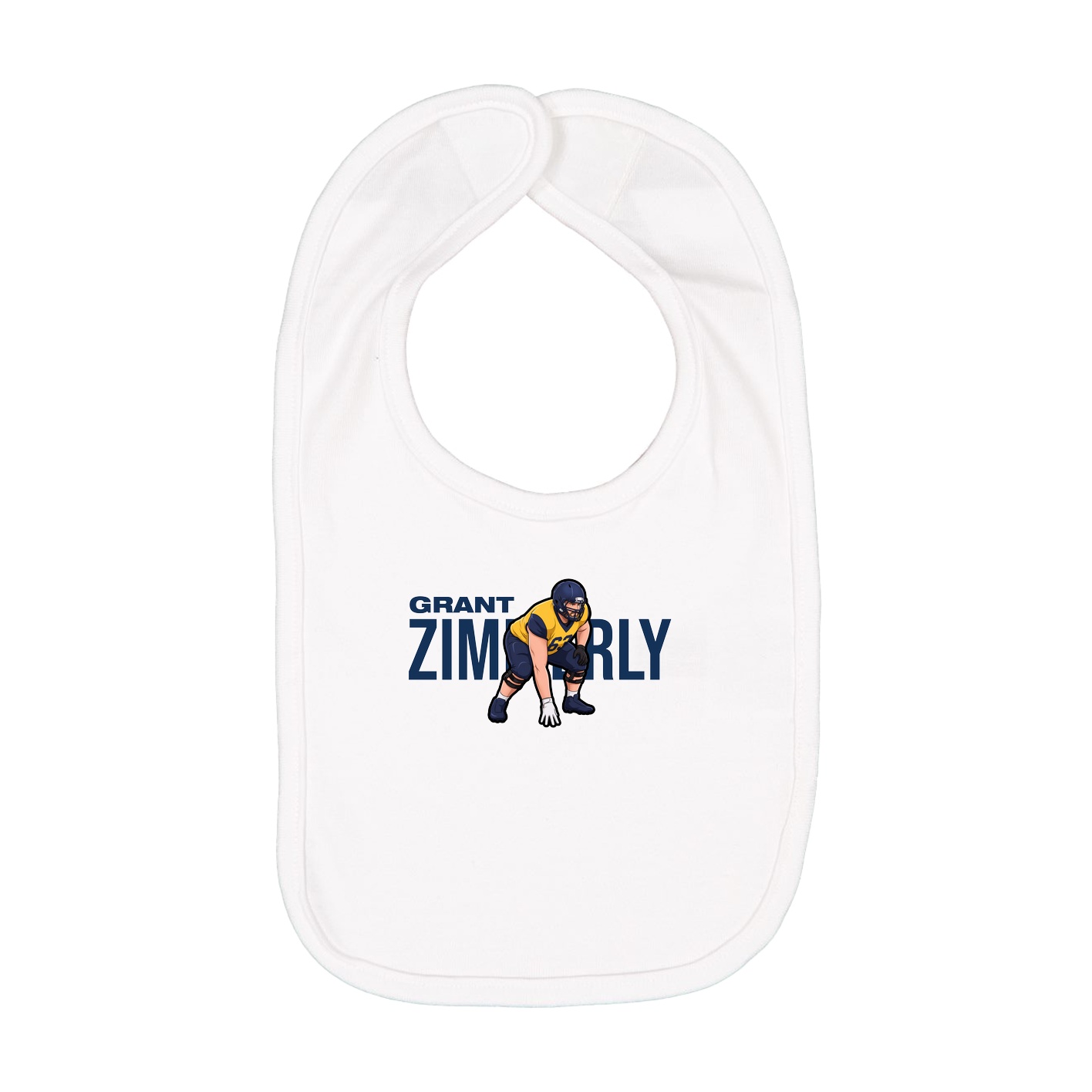Infant Bib — Player Name in White
