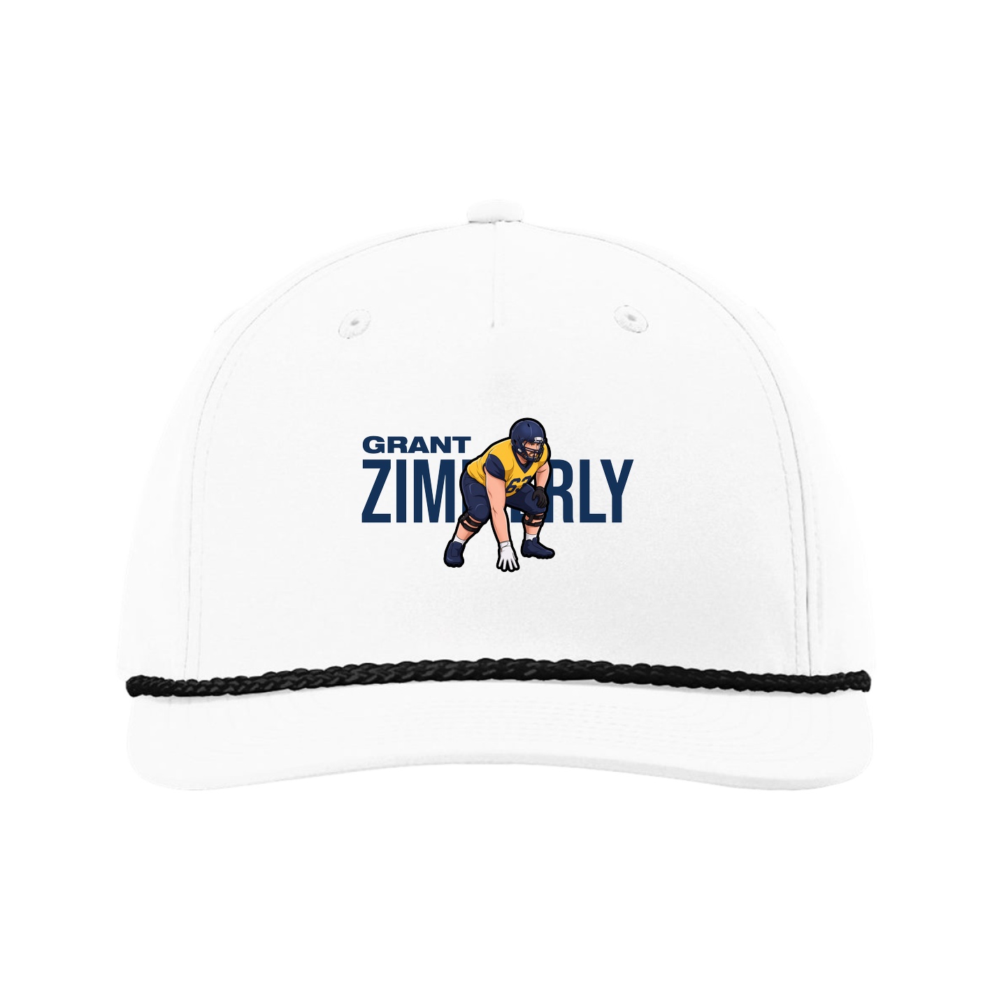 Five-Panel Classic Rope Cap — Player Name in White