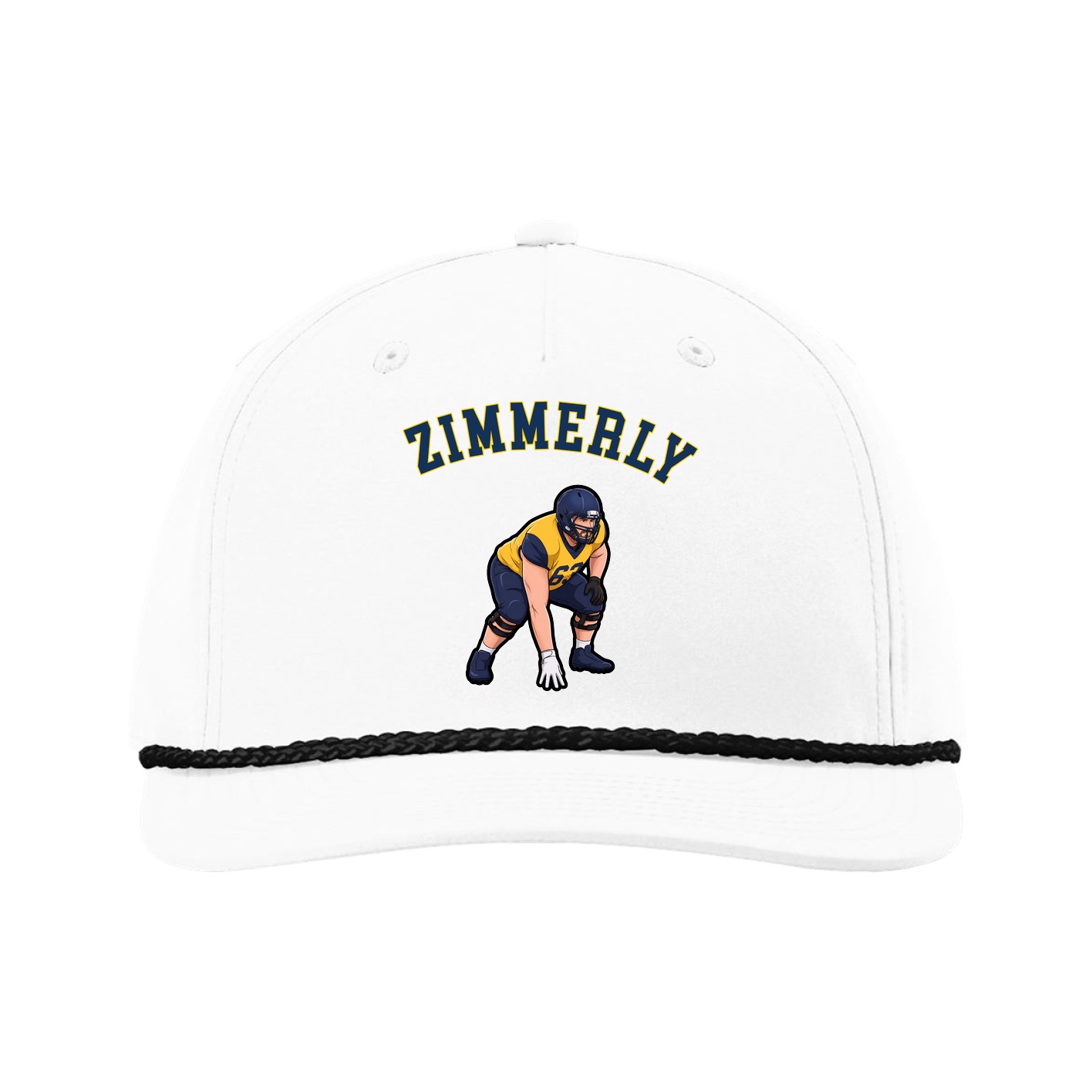 Five-Panel Classic Rope Cap — Shirsey Arch in White