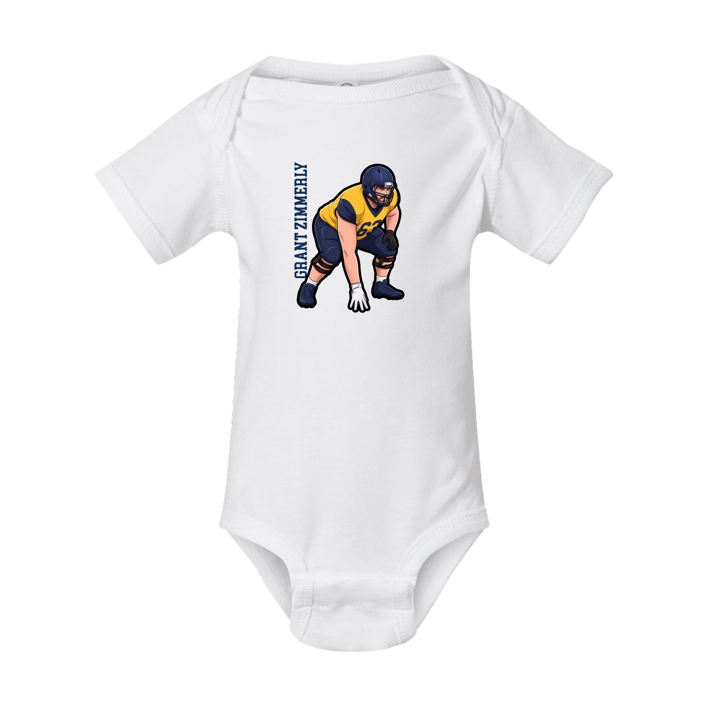 Baby Onesie — Name Vertical in White