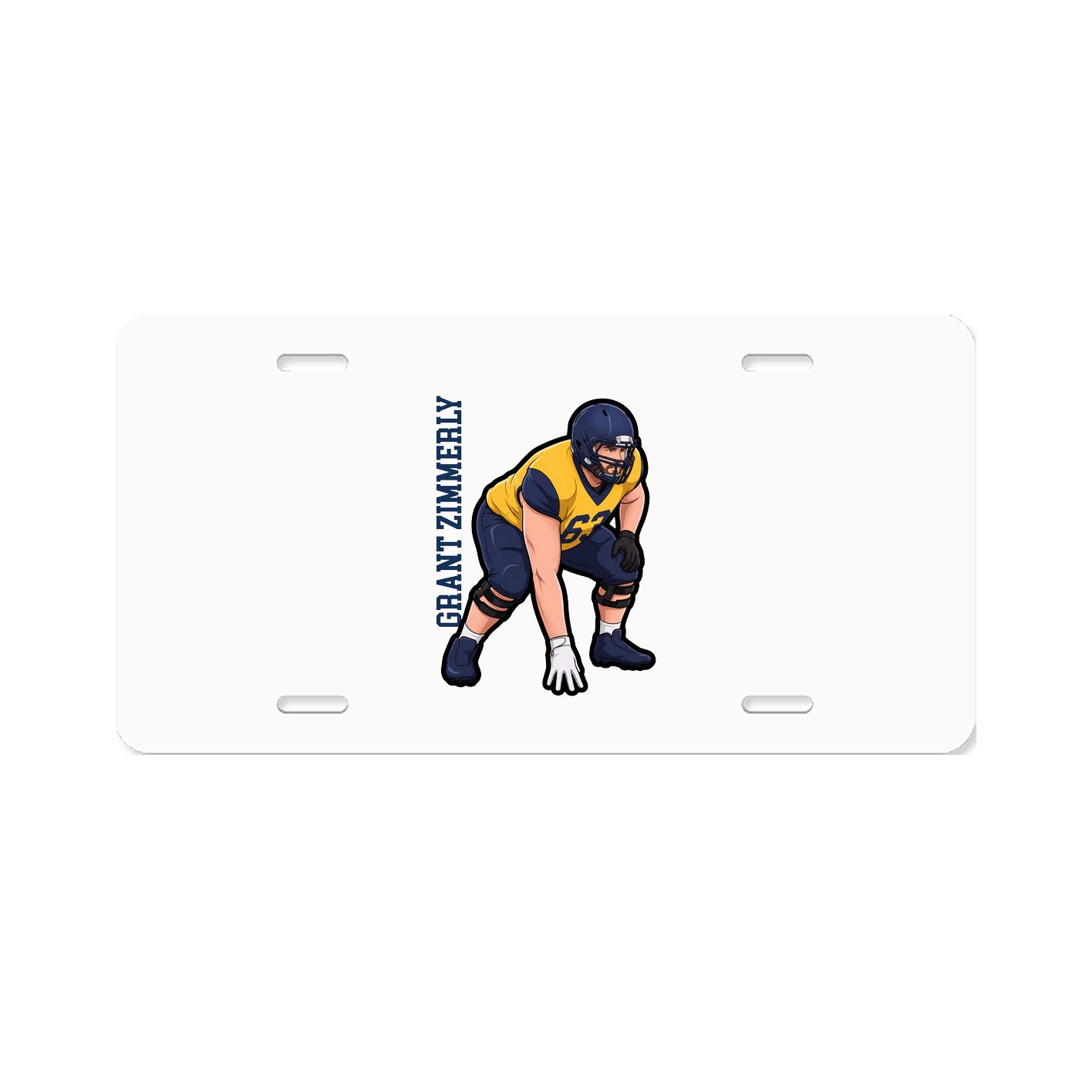 License Plate — Name Vertical in Classic