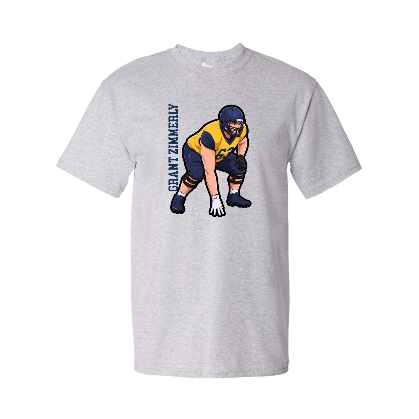 Tee — Name Vertical in Grey
