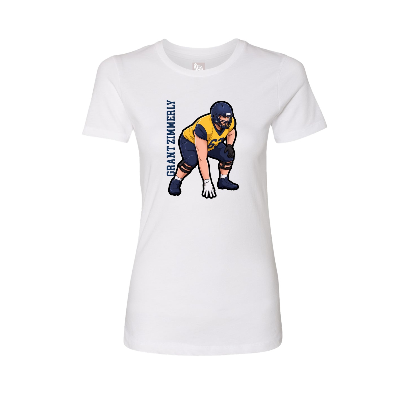 Fitted Women's Tee — Name Vertical in White