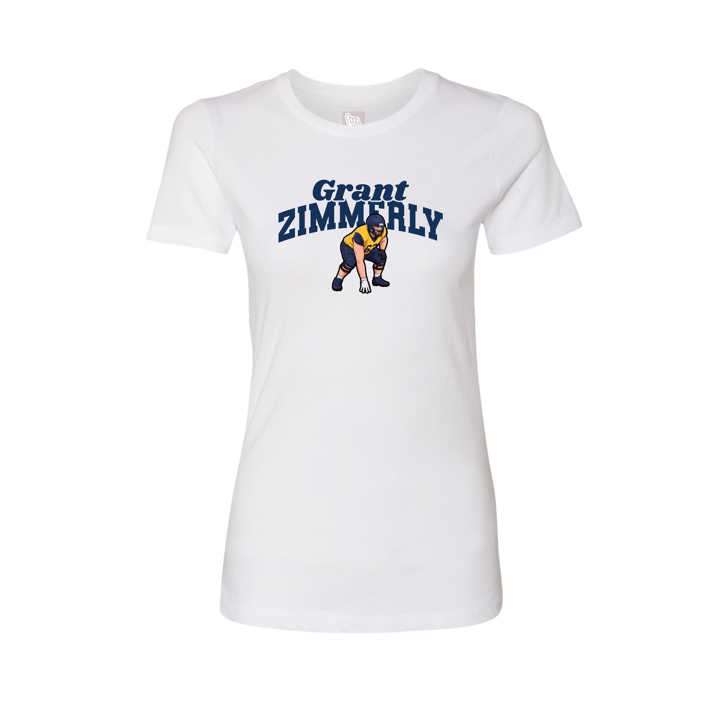 Fitted Women's Tee — Signature Arch in White