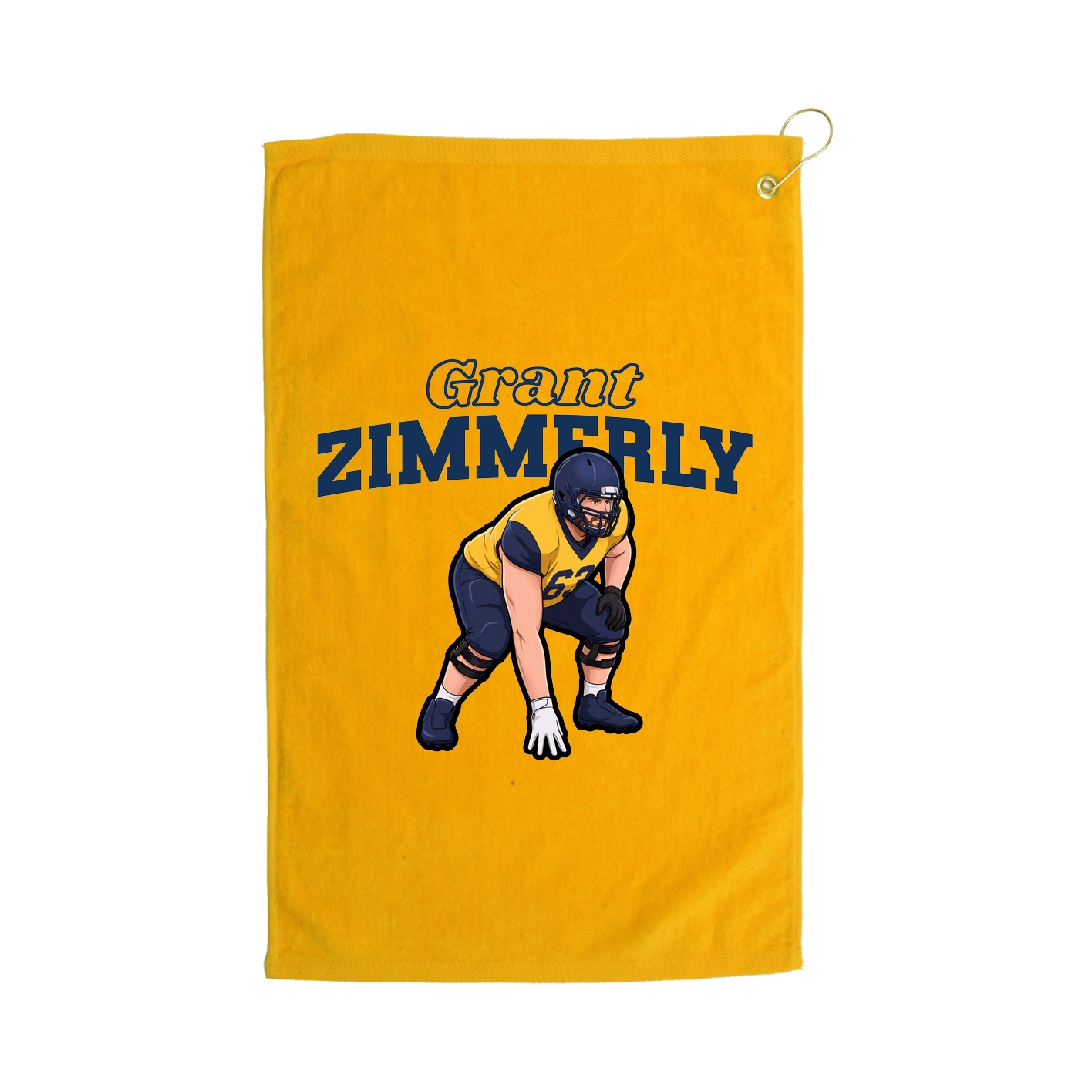 Golf Towel — Name Arch in Gold