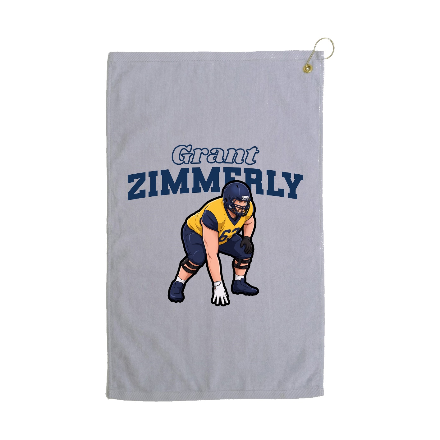 Golf Towel — Name Arch in Grey