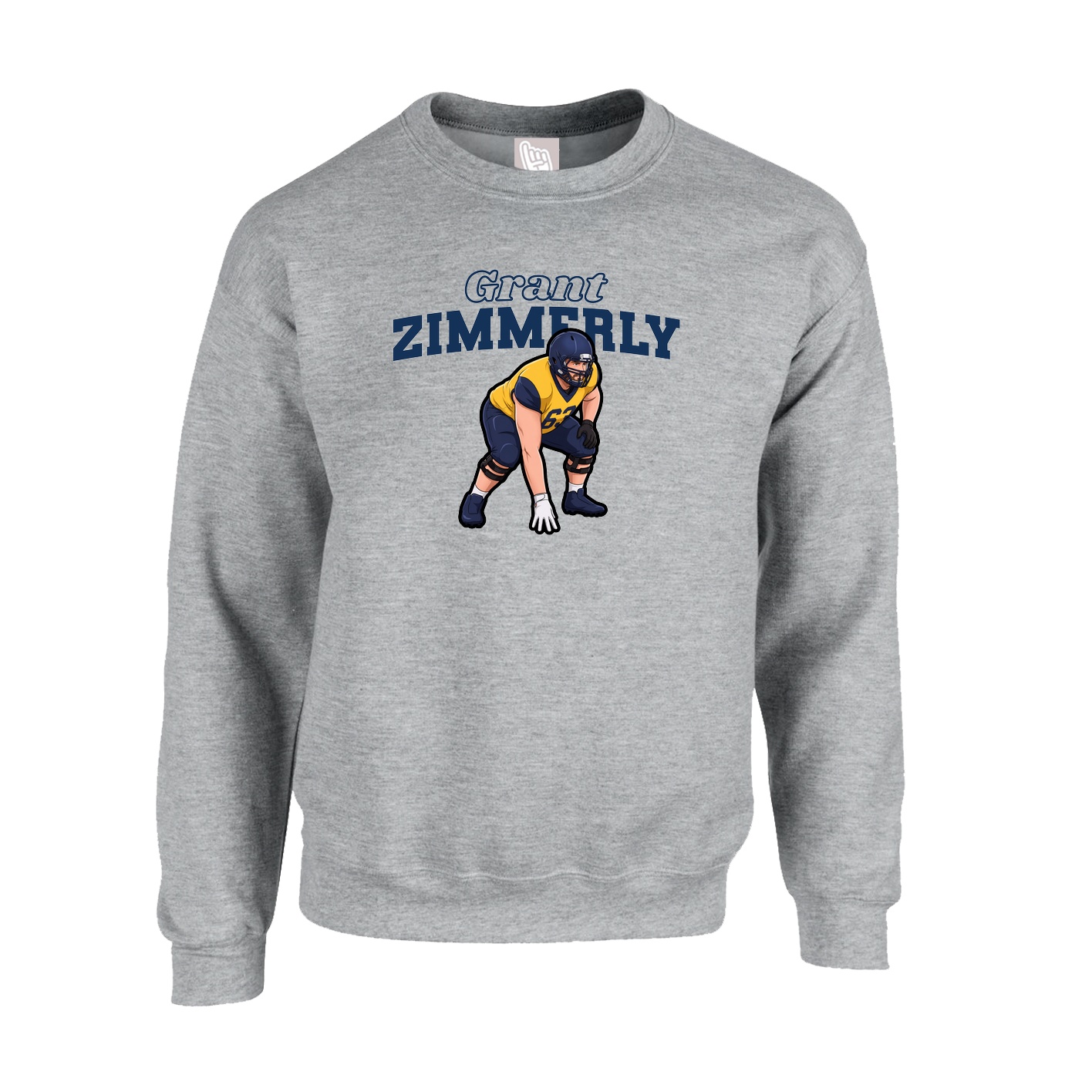 Fleece Crew — Name Arch in Grey