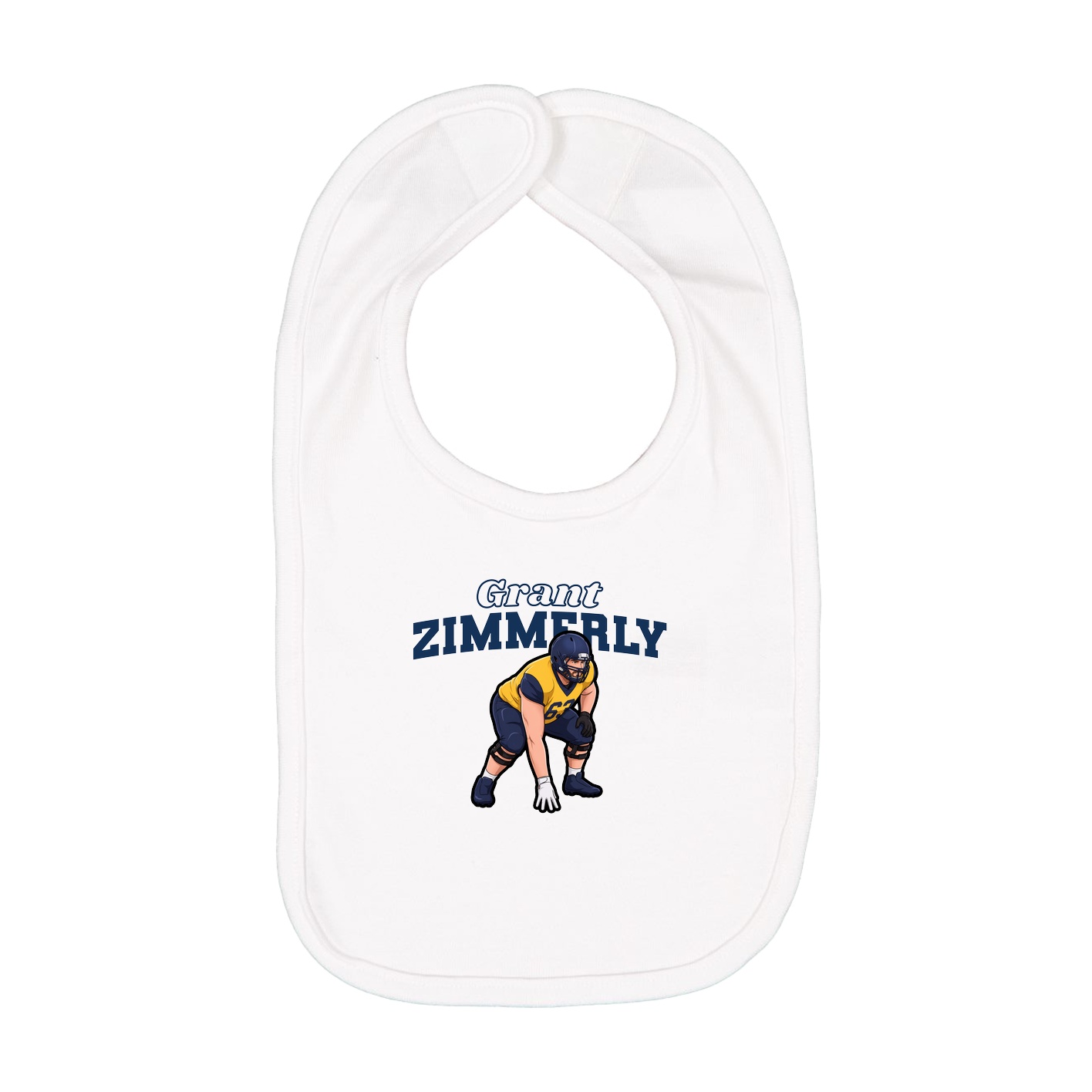 Infant Bib — Name Arch in White