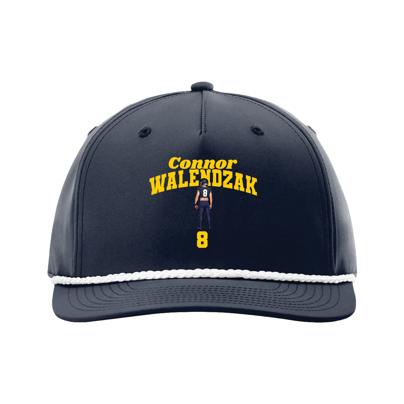 Five-Panel Classic Rope Cap — Signature Arch in Navy