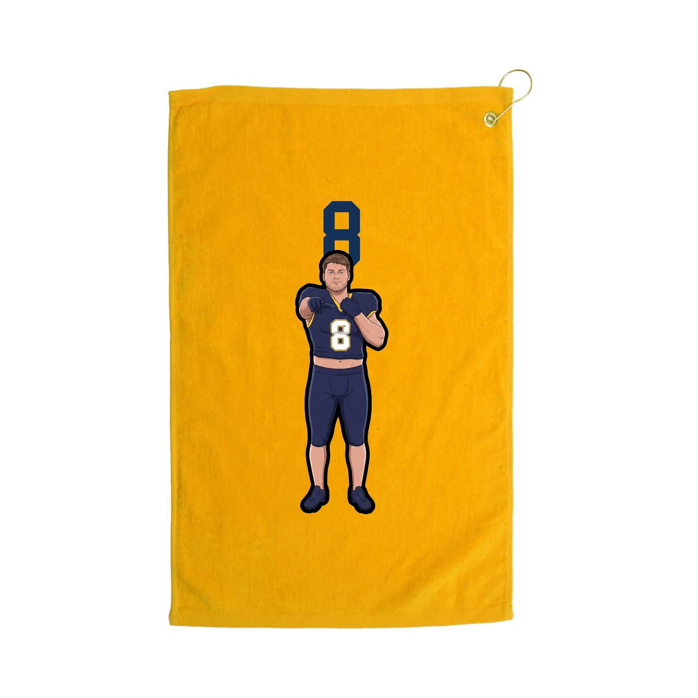 Golf Towel — Number Top in Gold