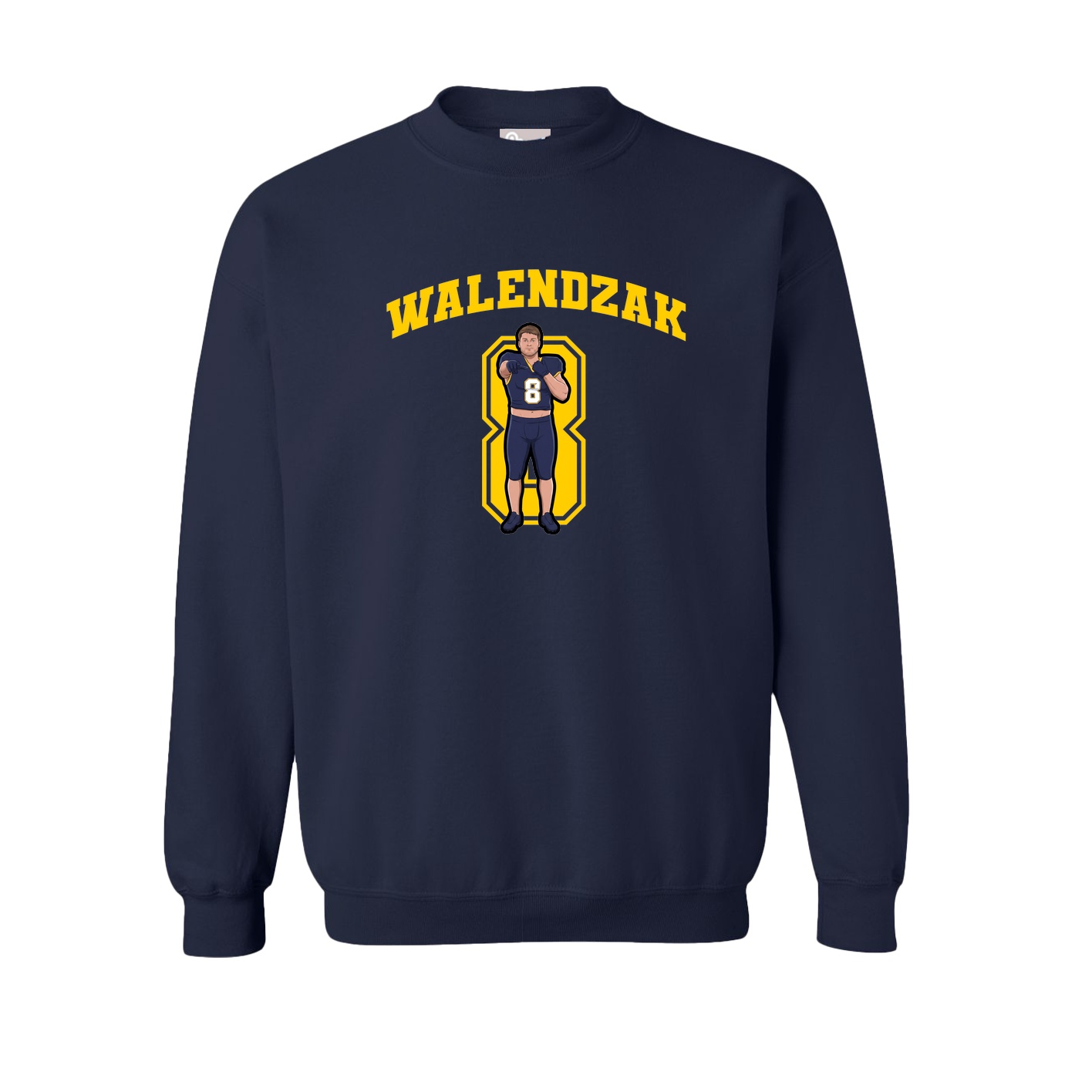 Fleece Crew — Number in Navy