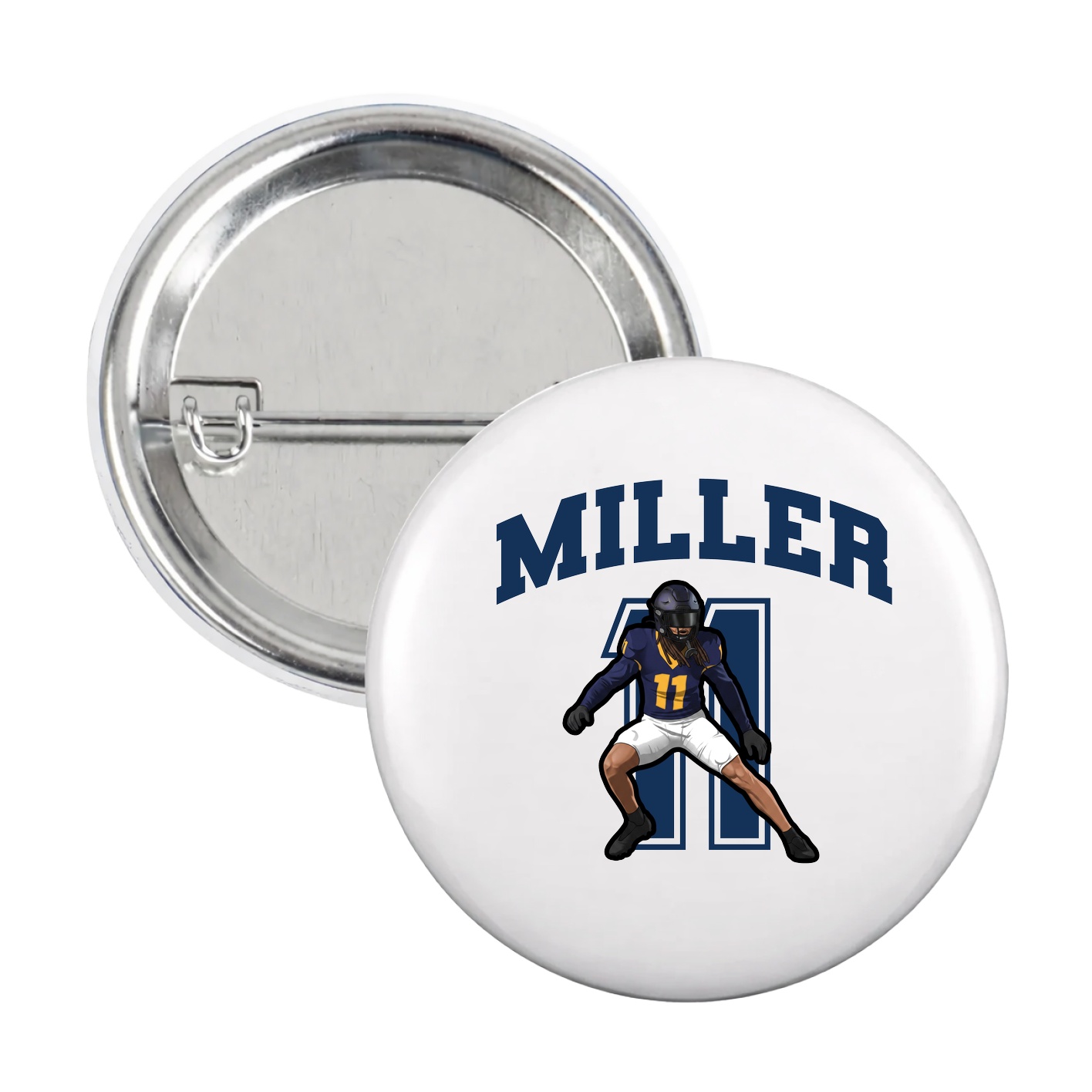 Game Day Button — Number in White