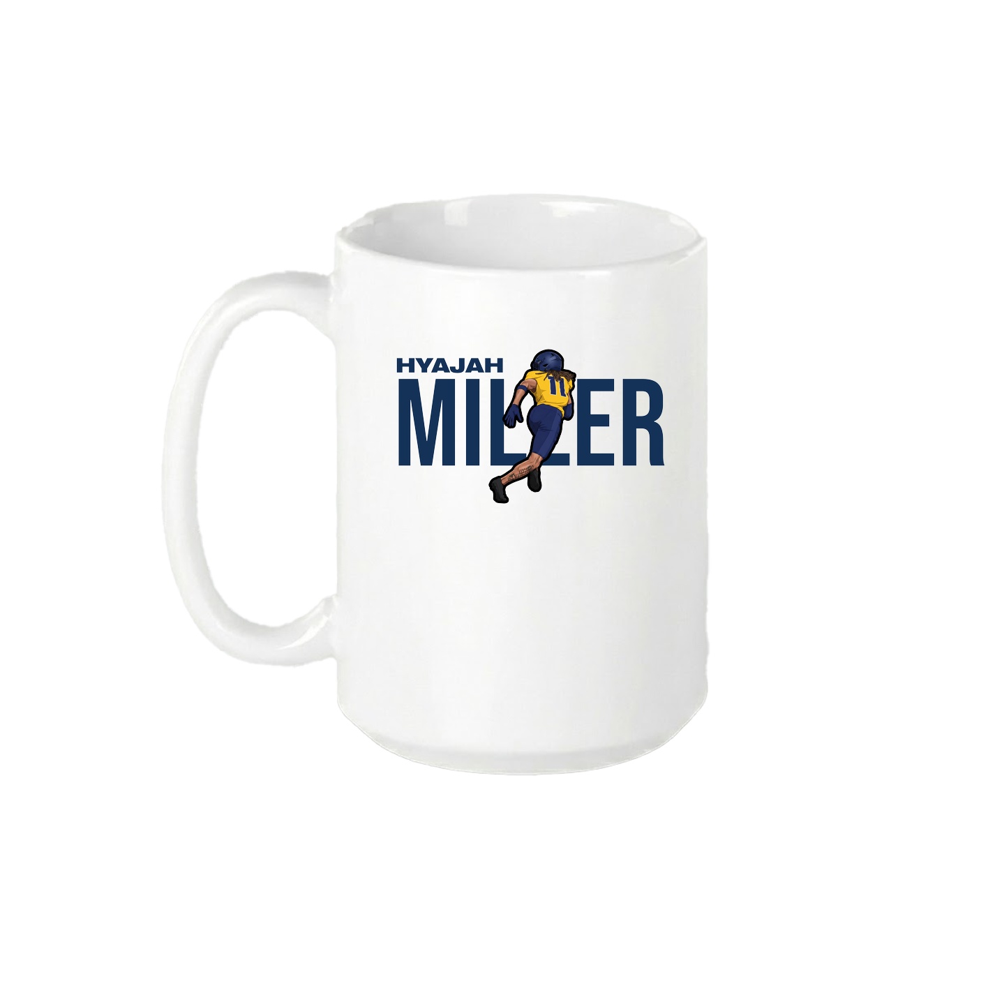 15oz Coffee Mug — Player Name in White