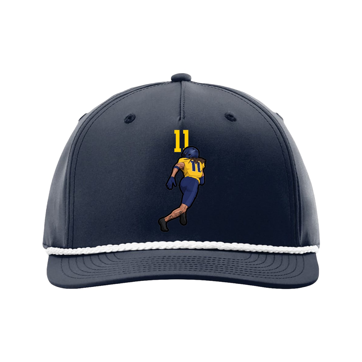 Five-Panel Classic Rope Cap — Number Top in Navy