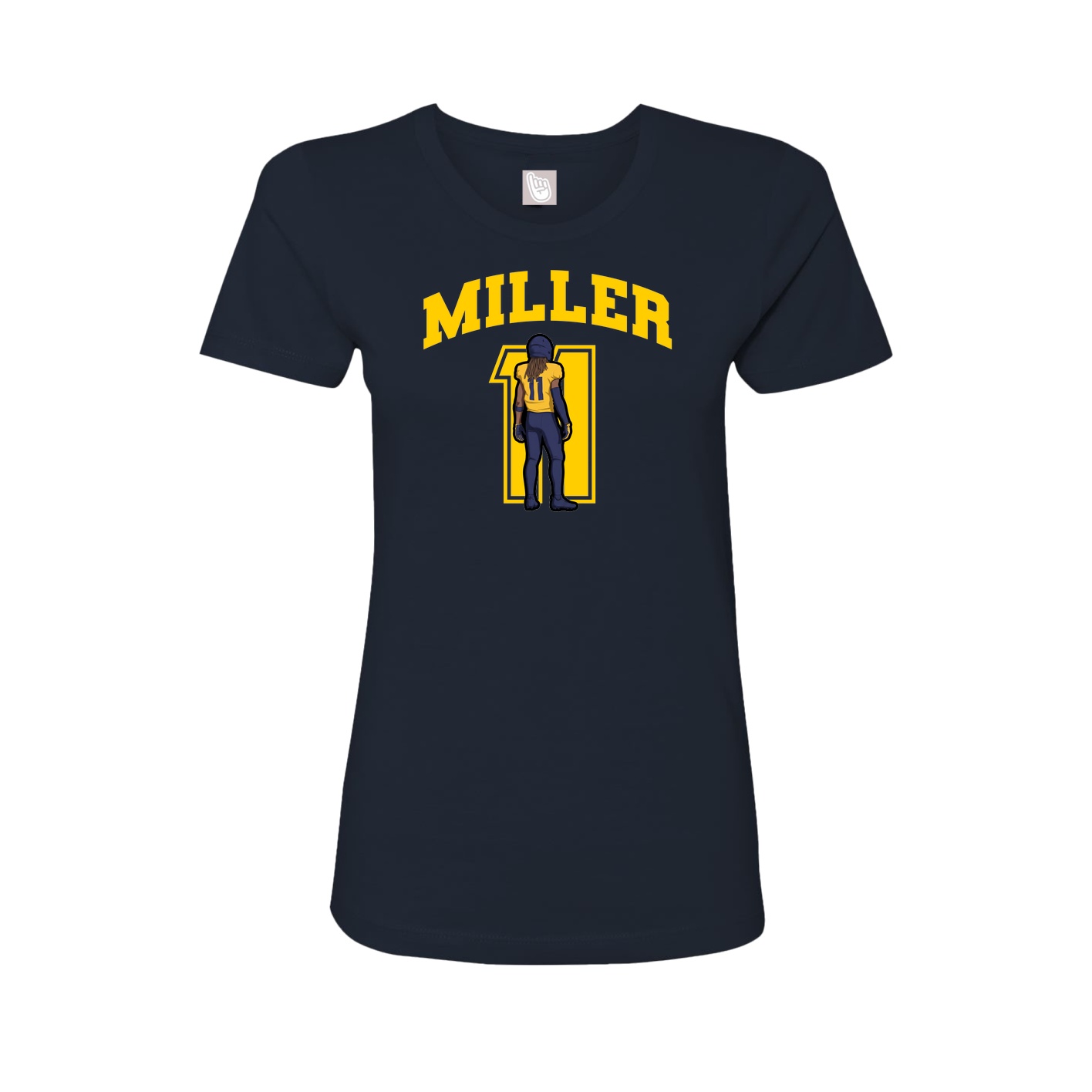 Fitted Women's Tee — Number in Navy