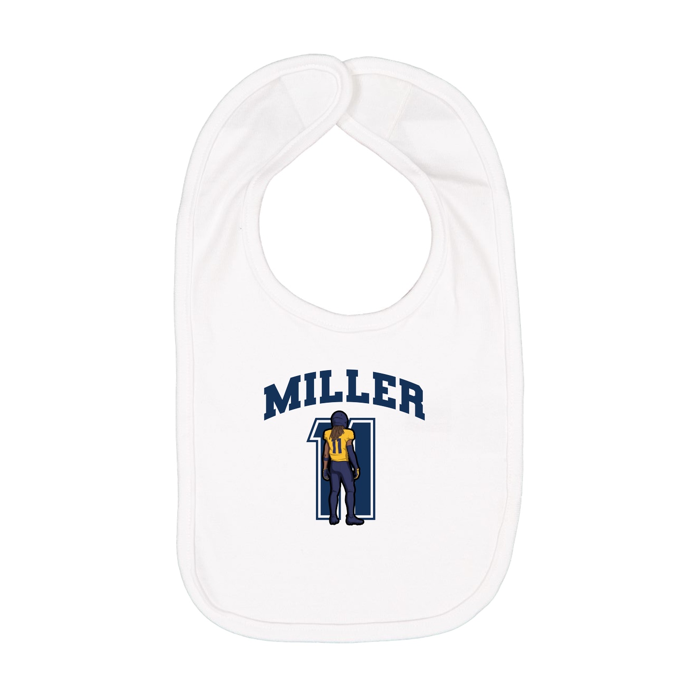 Infant Bib — Number in White