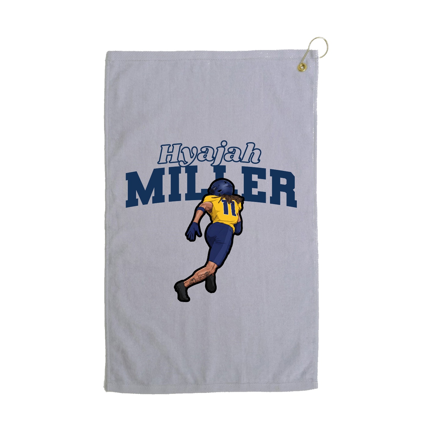 Golf Towel — Name Arch in Grey
