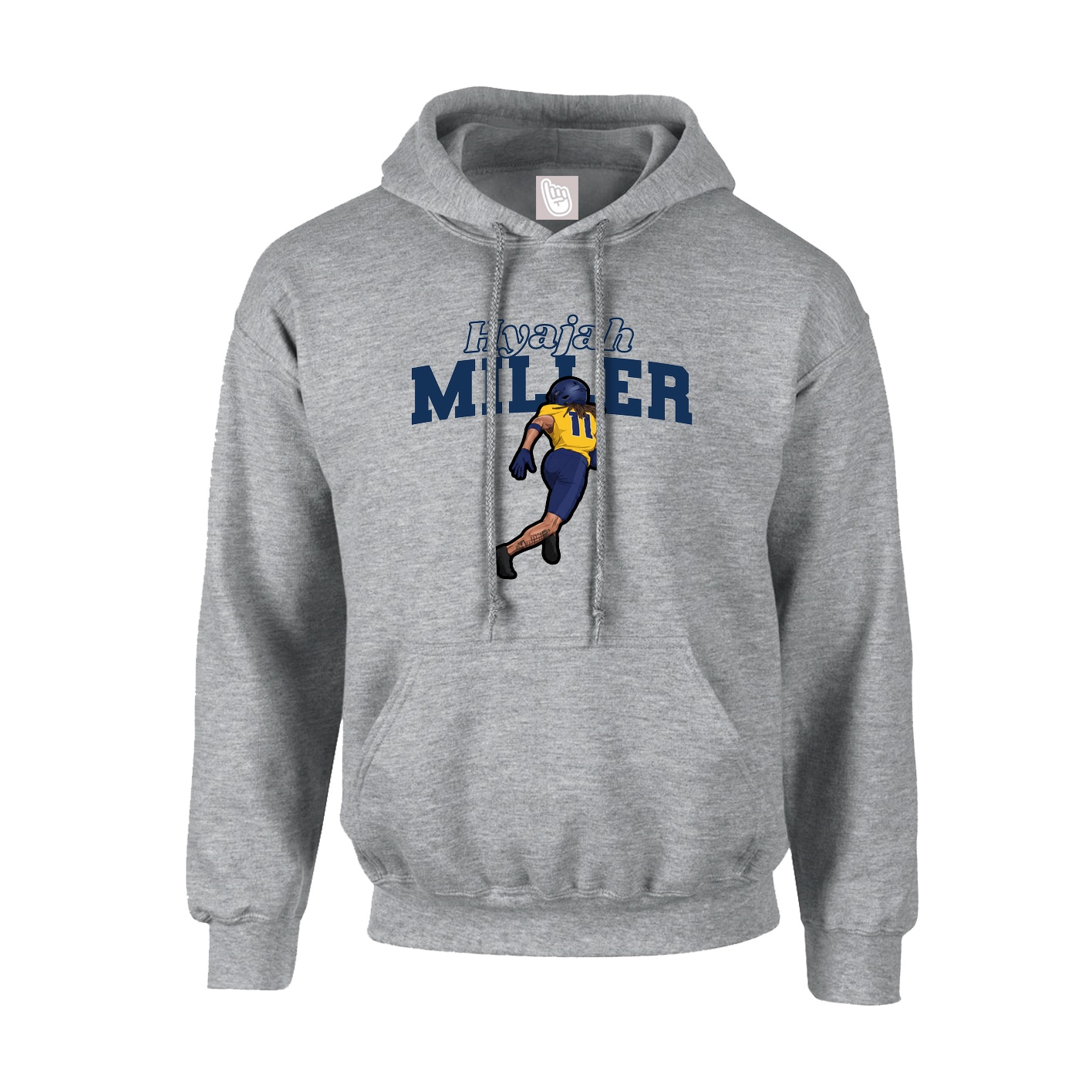 Youth Hoodie — Name Arch in Grey