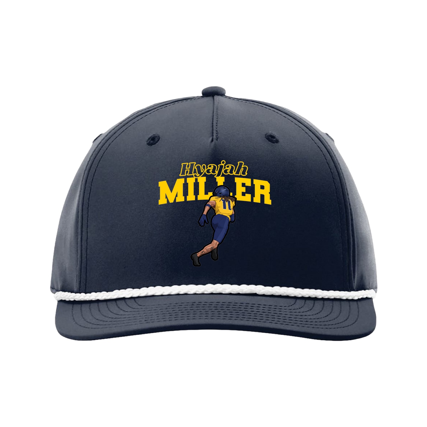 Five-Panel Classic Rope Cap — Name Arch in Navy