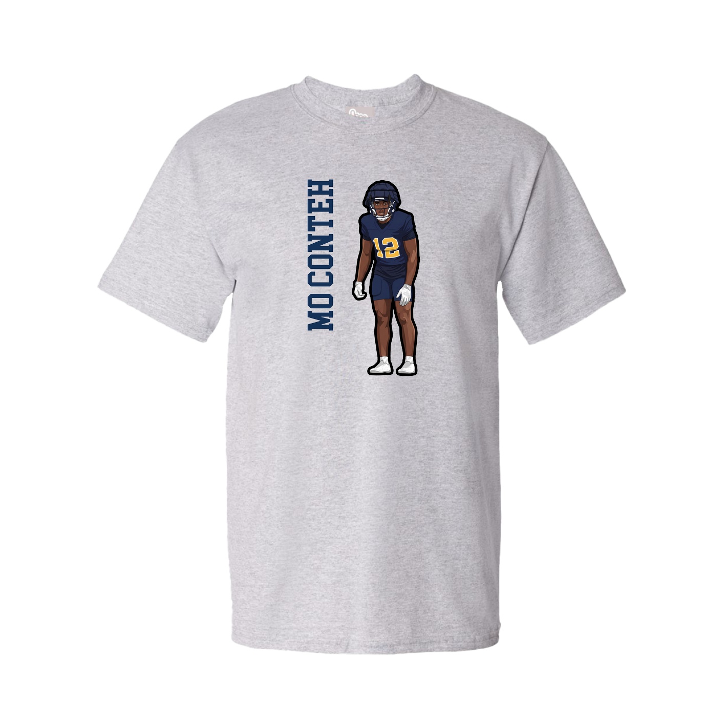 Youth Tee — Name Vertical in Grey