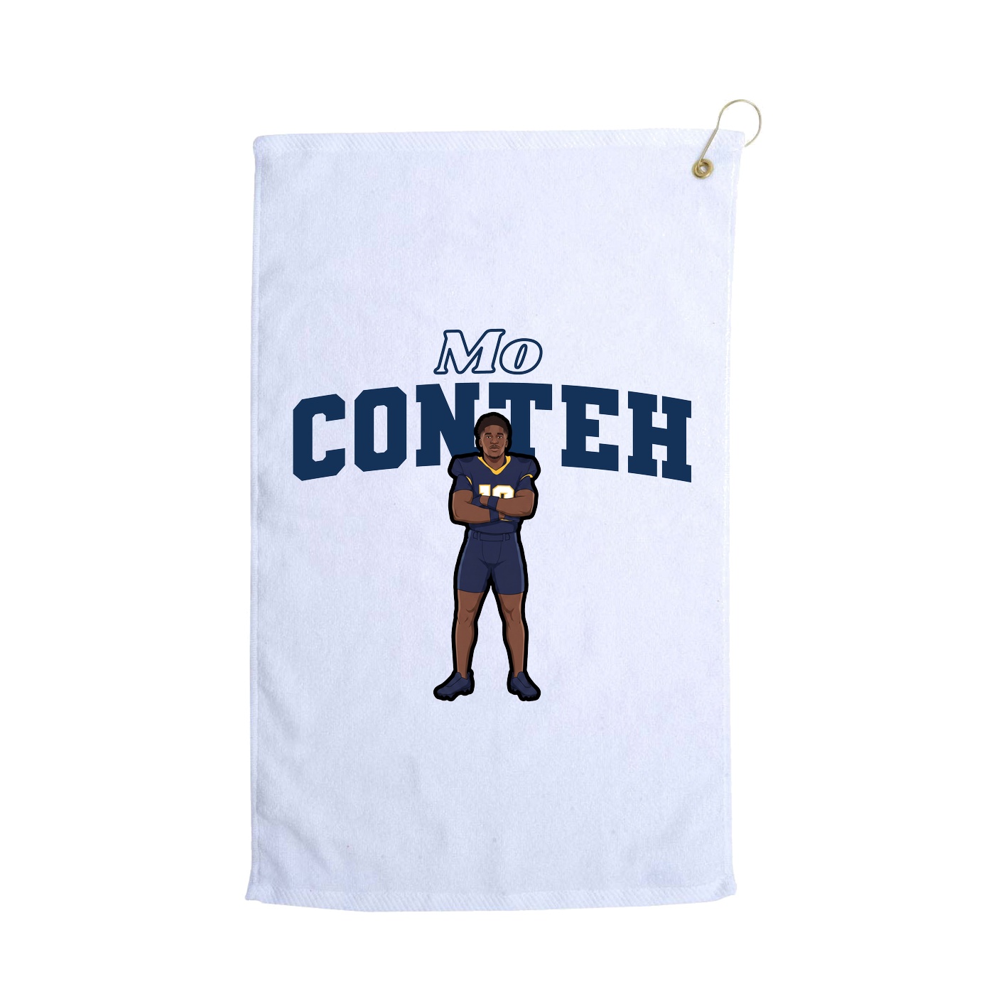 Golf Towel — Name Arch in White