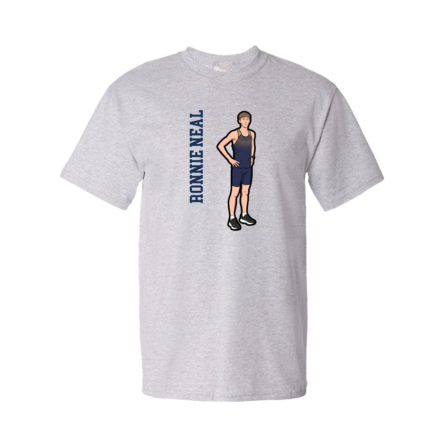 Youth Tee — Name Vertical in Grey