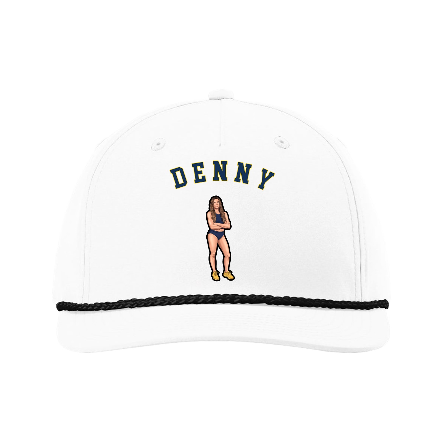 Five-Panel Classic Rope Cap — Shirsey Arch in White