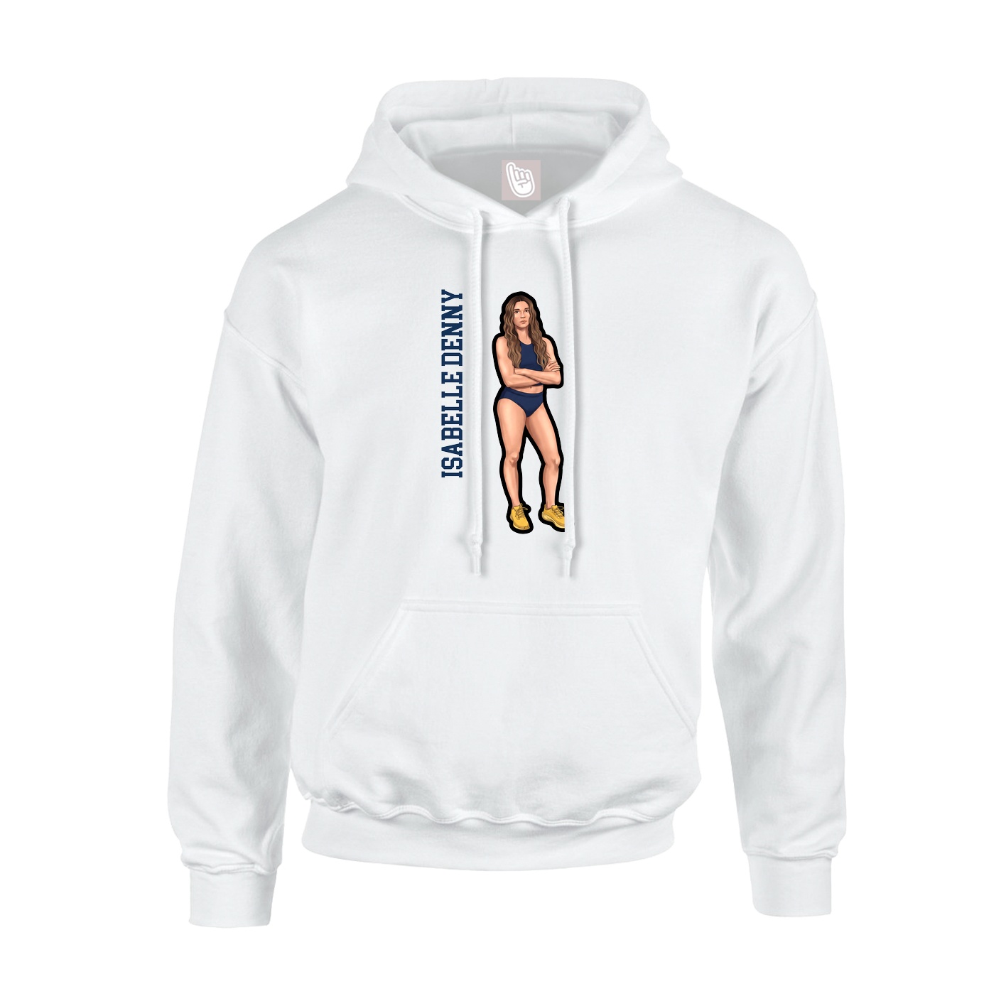 Youth Hoodie — Name Vertical in White