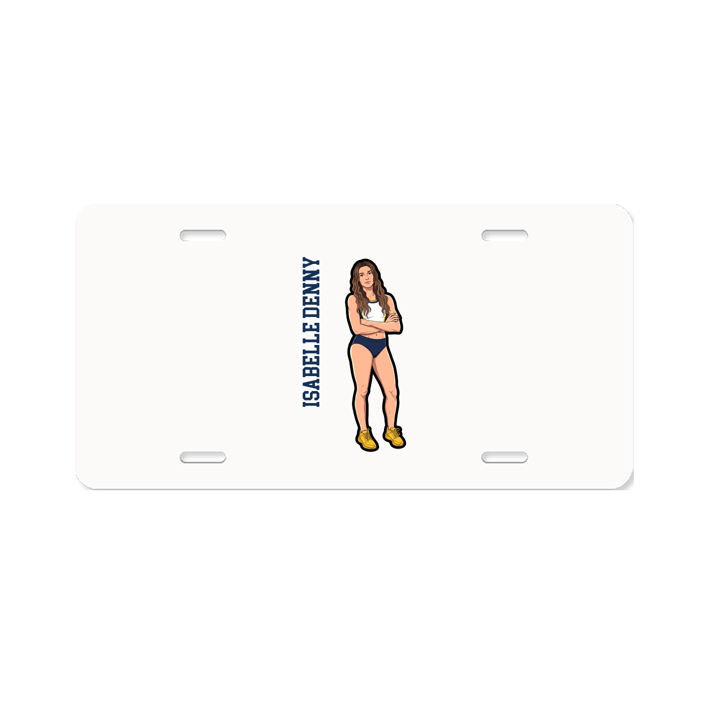 License Plate — Name Vertical in Classic
