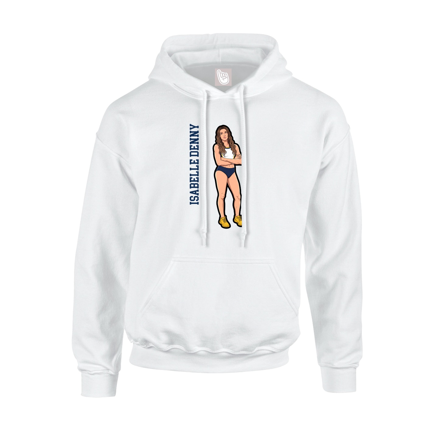 Youth Hoodie — Name Vertical in White