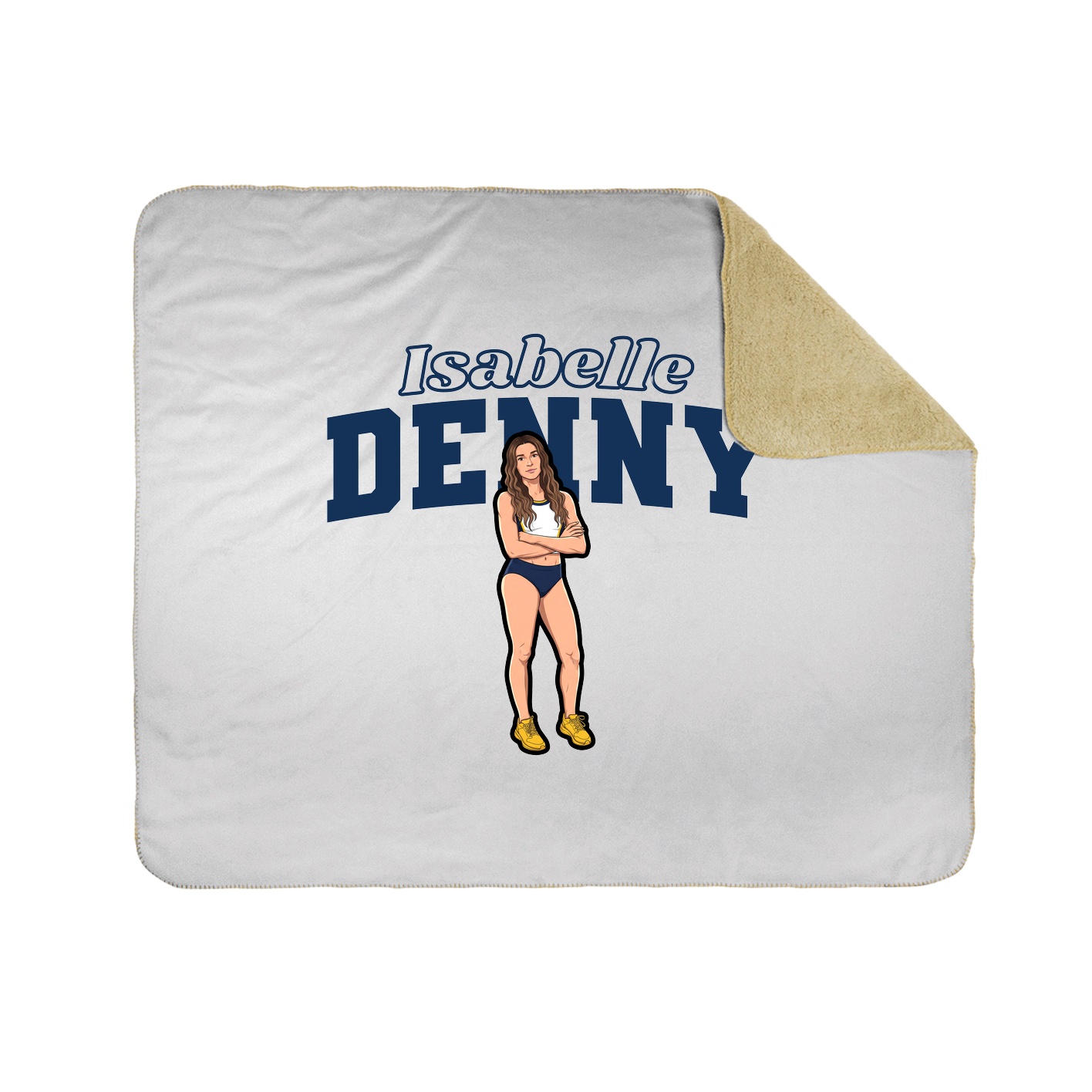 Throw Blanket — Name Arch in White