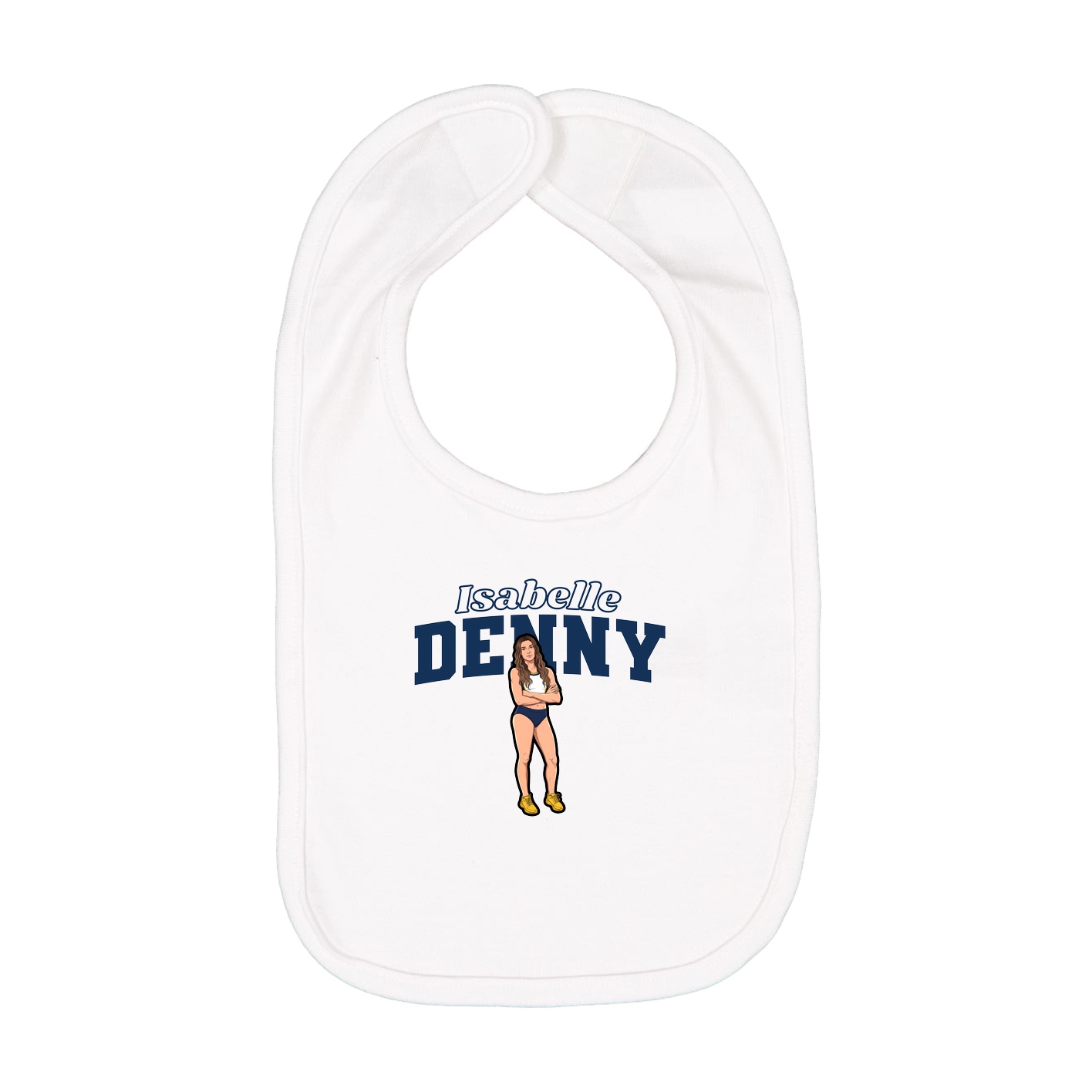 Infant Bib — Name Arch in White