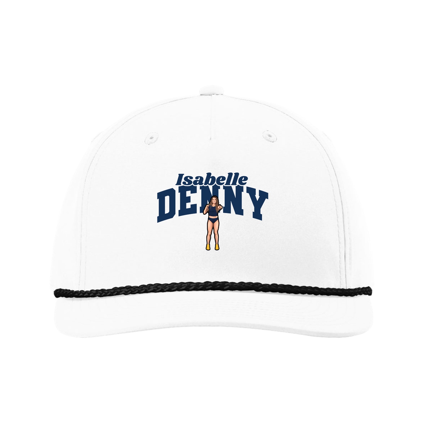 Five-Panel Classic Rope Cap — Signature Arch in White