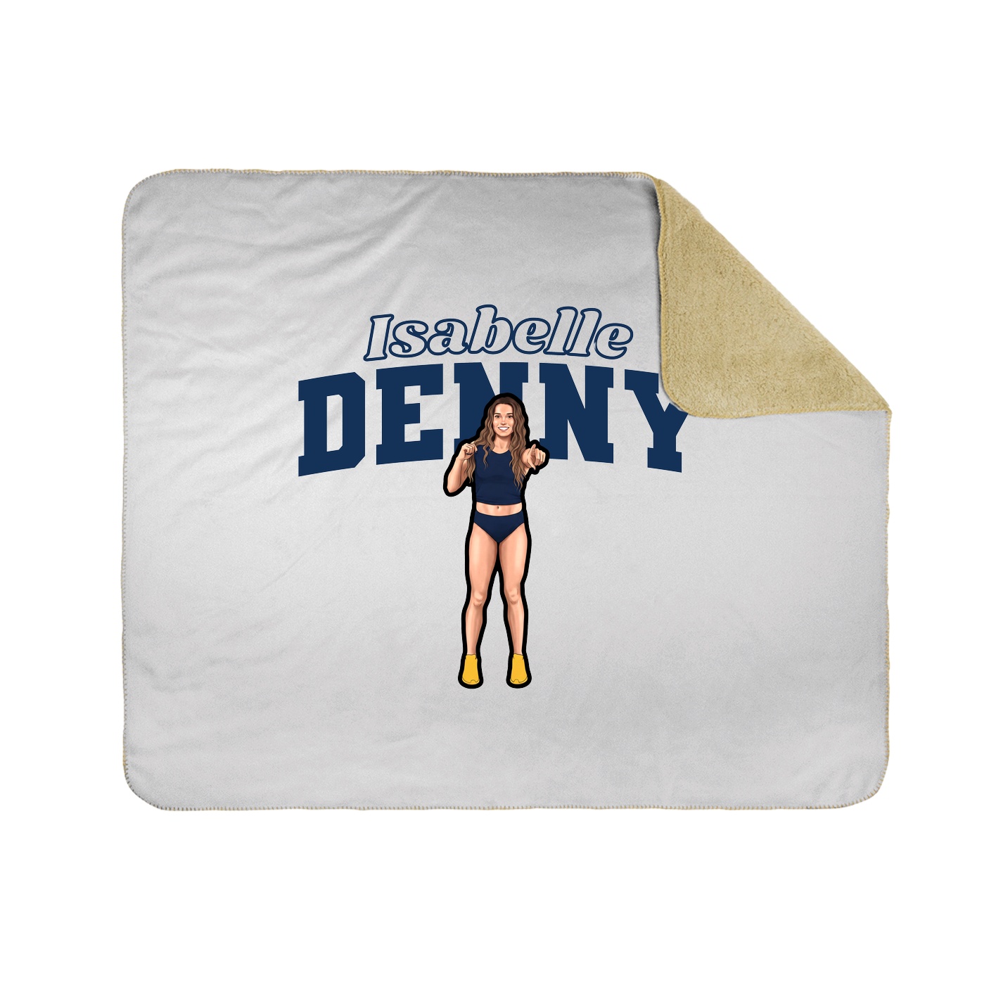 Throw Blanket — Name Arch in White