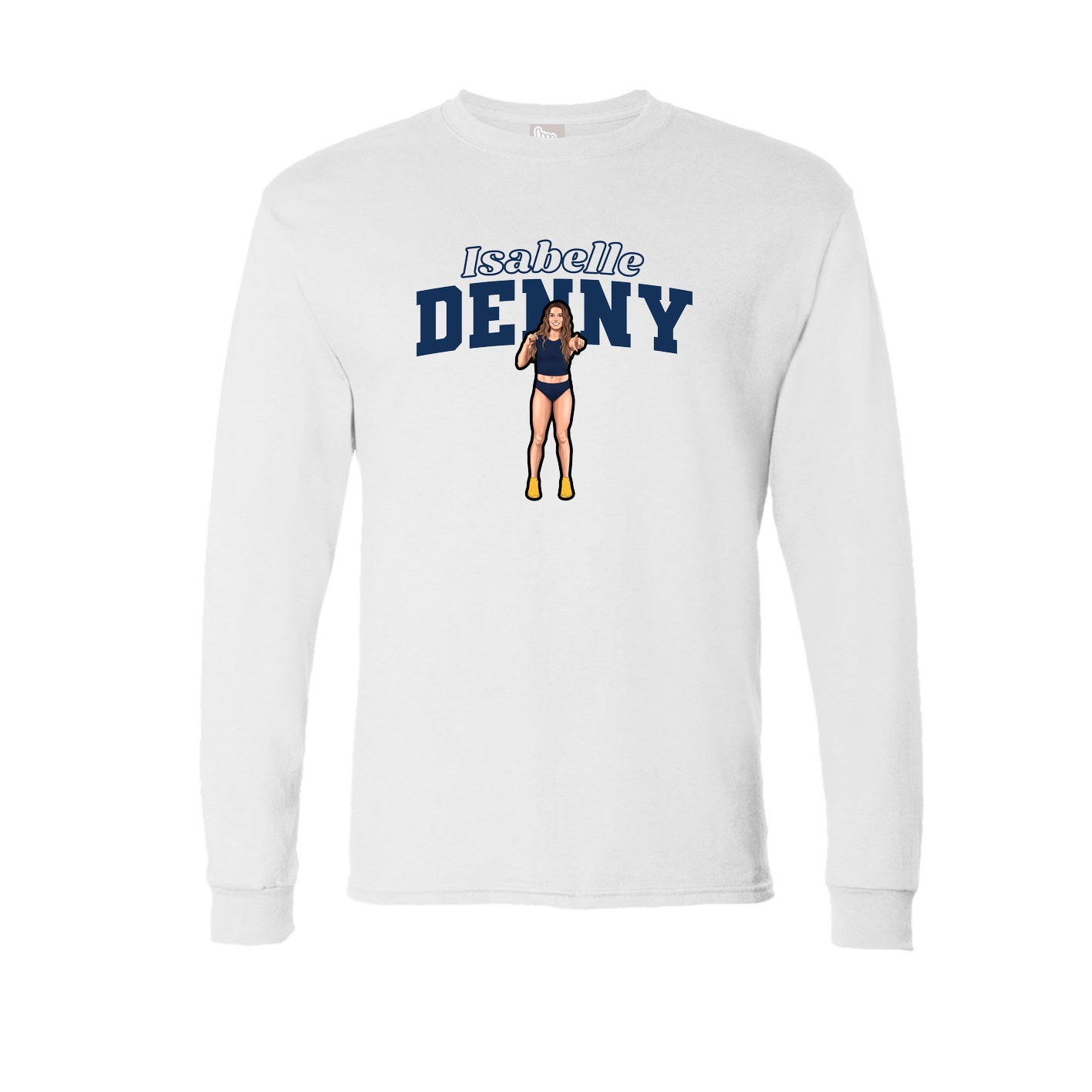 Long Sleeve Tee — Name Arch in White
