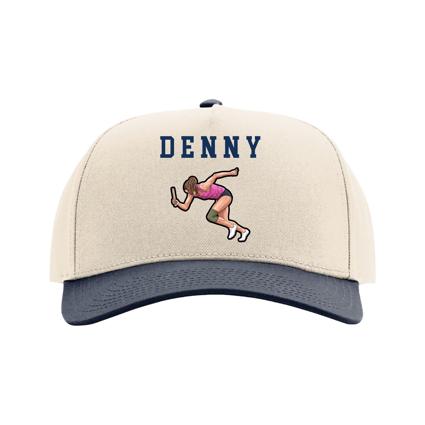 Full Fabric Five-Panel Champ Cap — Shirsey in Cream/Navy