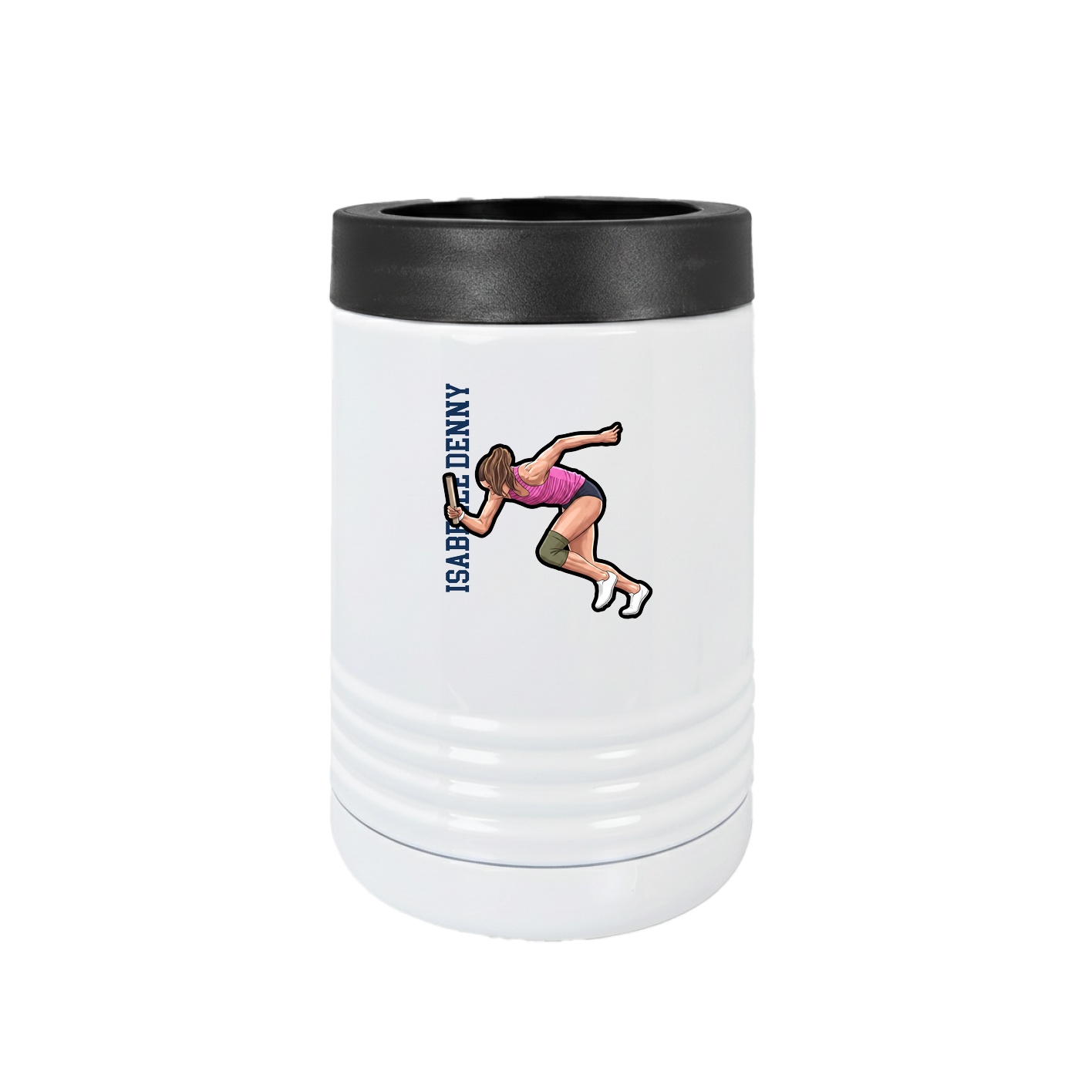 Beverage Holder — Name Vertical in White