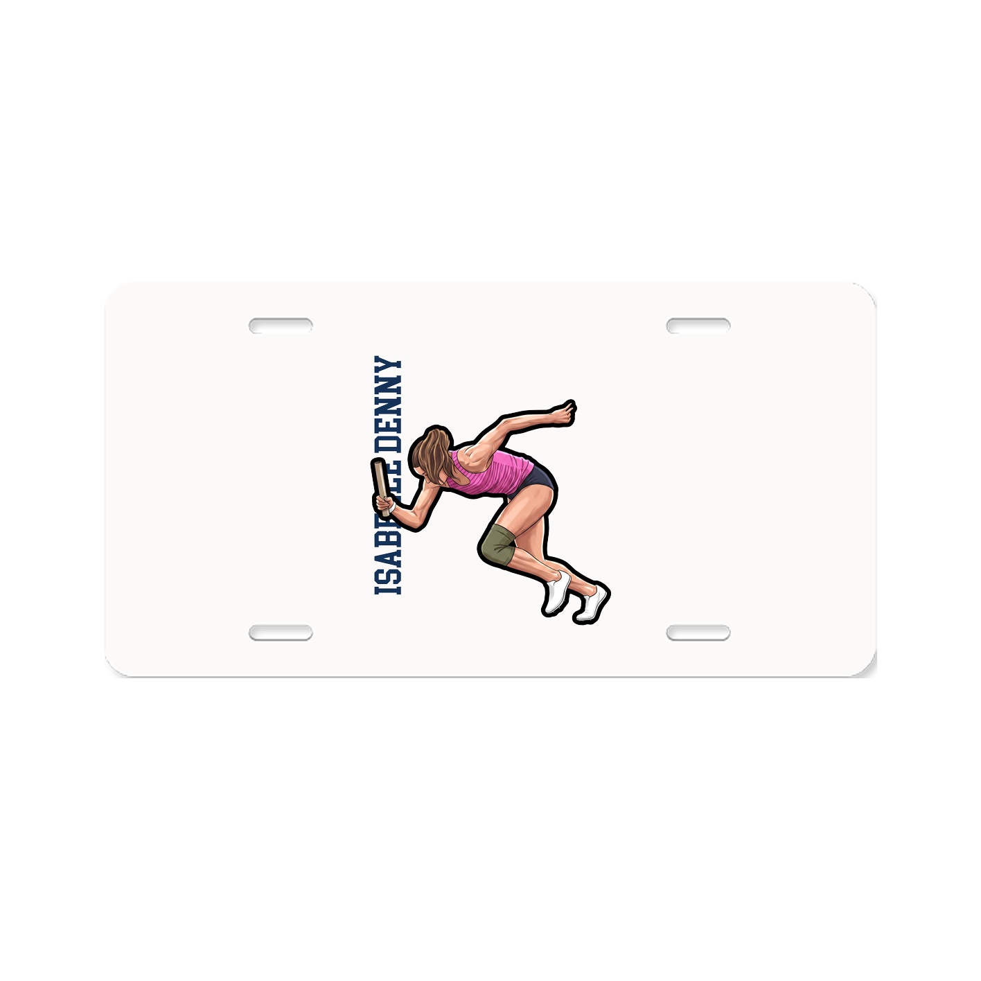 License Plate — Name Vertical in Classic
