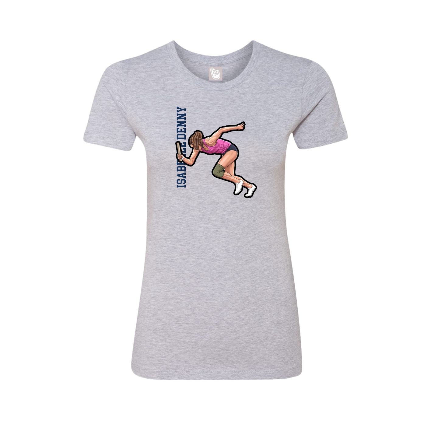 Womens Tee — Name Vertical in Grey
