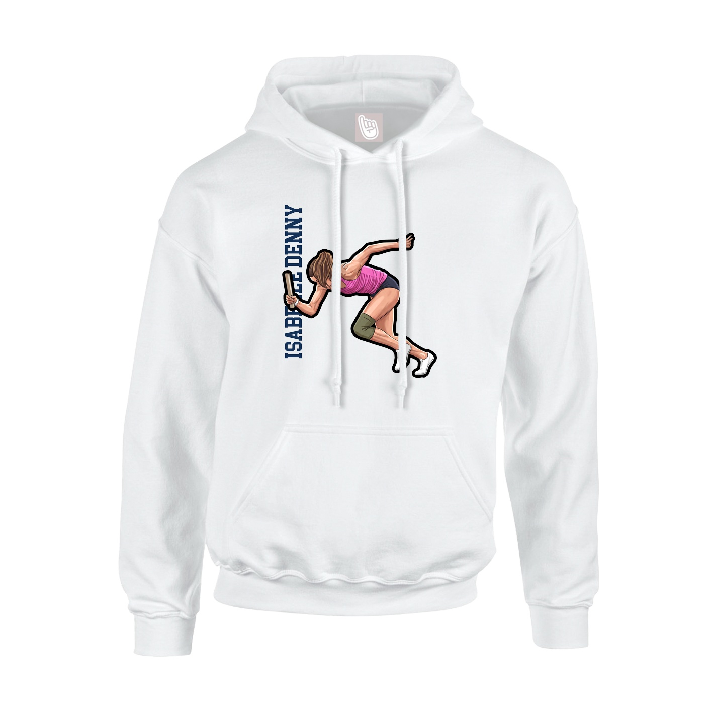 Hoodie — Name Vertical in White