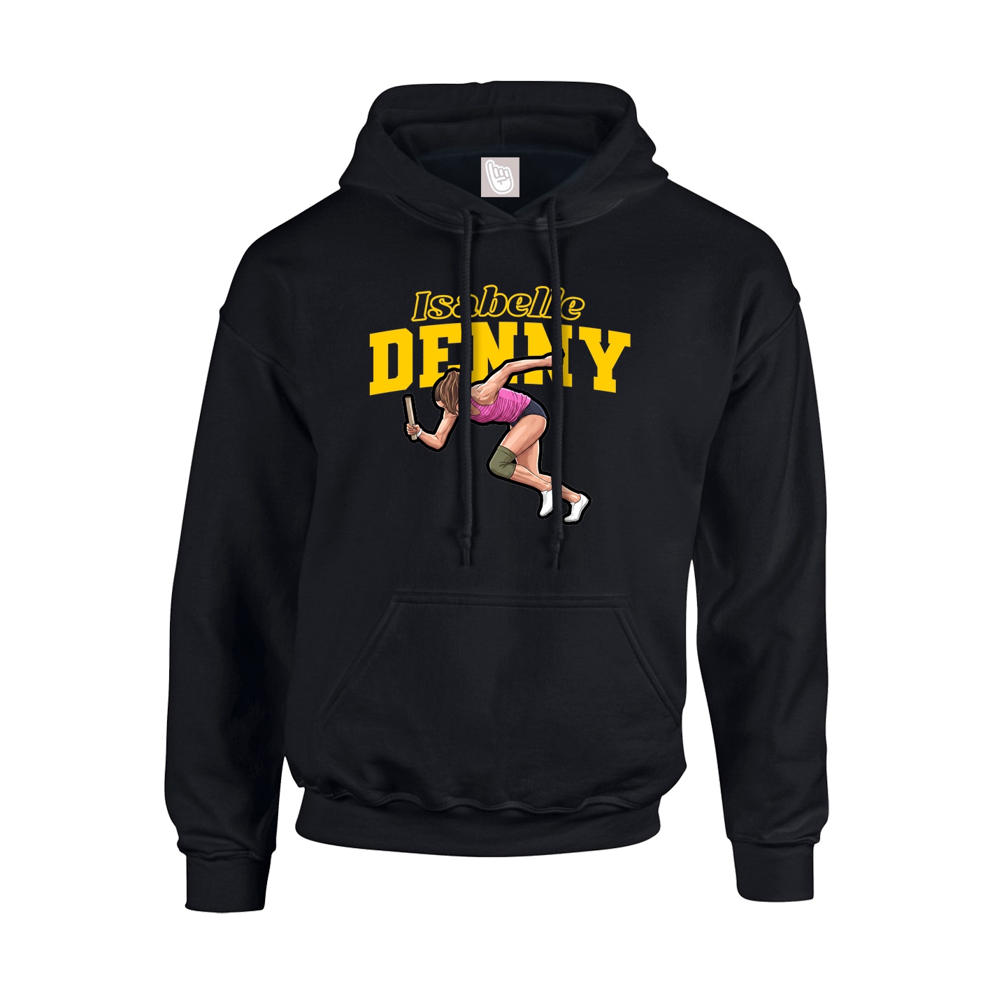 Youth Hoodie — Name Arch in Black