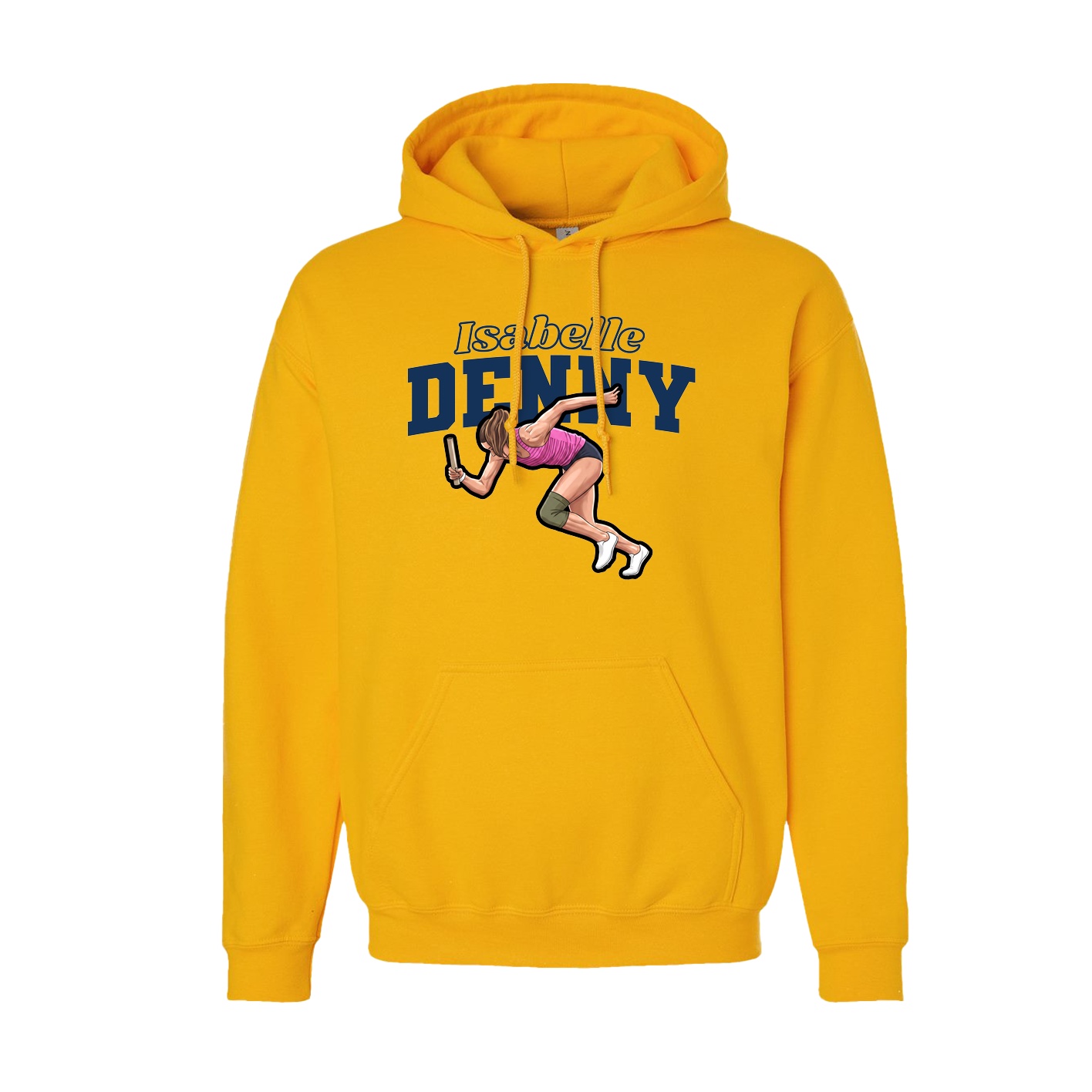 Youth Hoodie — Name Arch in Gold